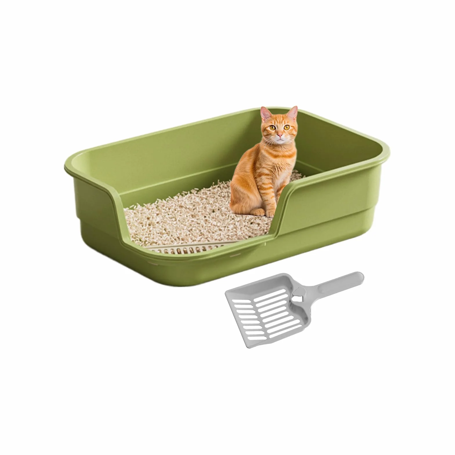 Generico Grande Lettiera Per Gatti - Lettiera Per Gatti Semichiusa Con Bordi Alti, Toilette Per Anziani Con Ingresso Basso, Anti-spruzzo, Per Animali Domestici Interna Facile Da Pulire