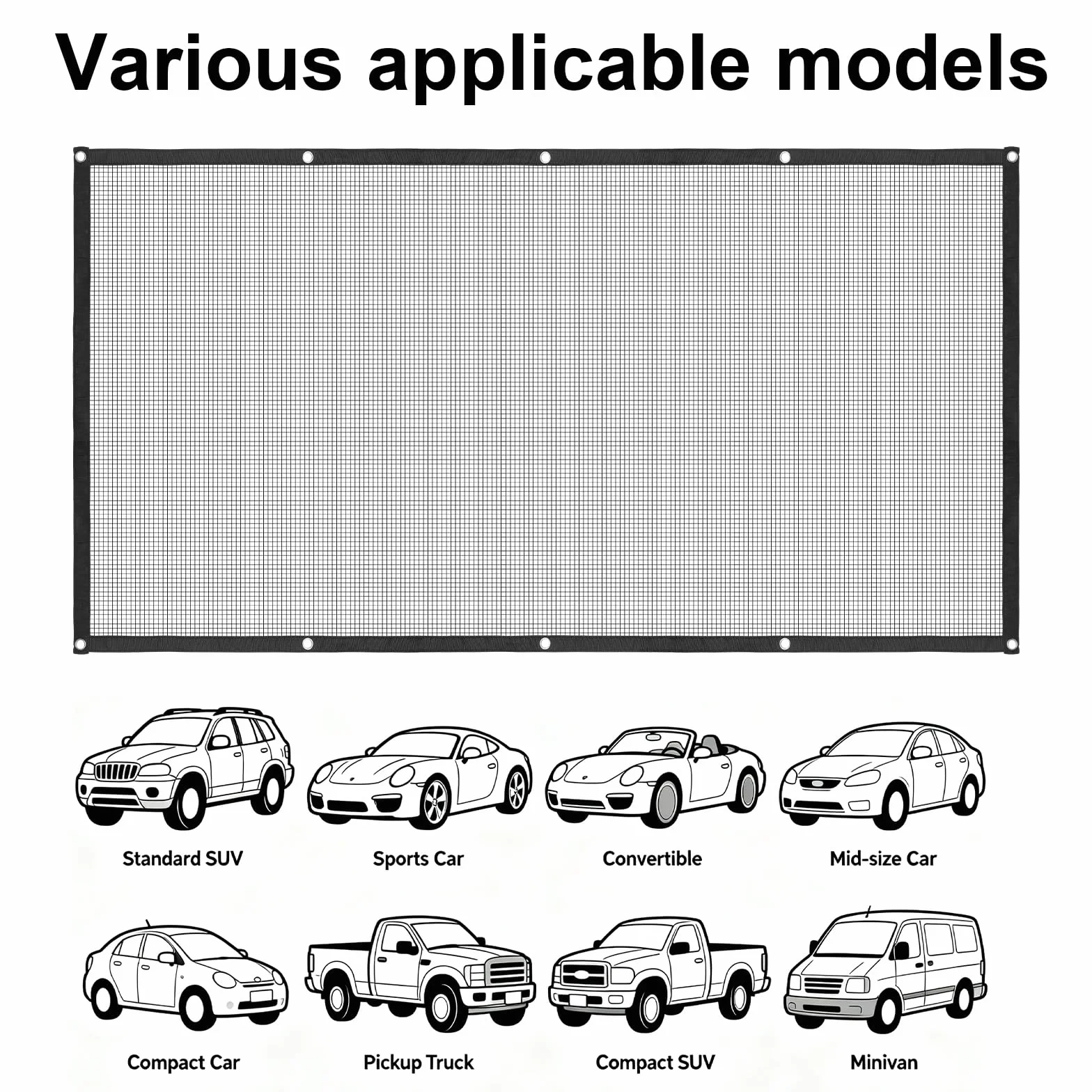 divisorio auto per canii 115 × 62 cm,rete per cani auto per cani, Robusto sedile posteriore per auto per cani con 4 ganci e 2 corde regolabili - rete divisoria auto per cani per SUV, station wagon