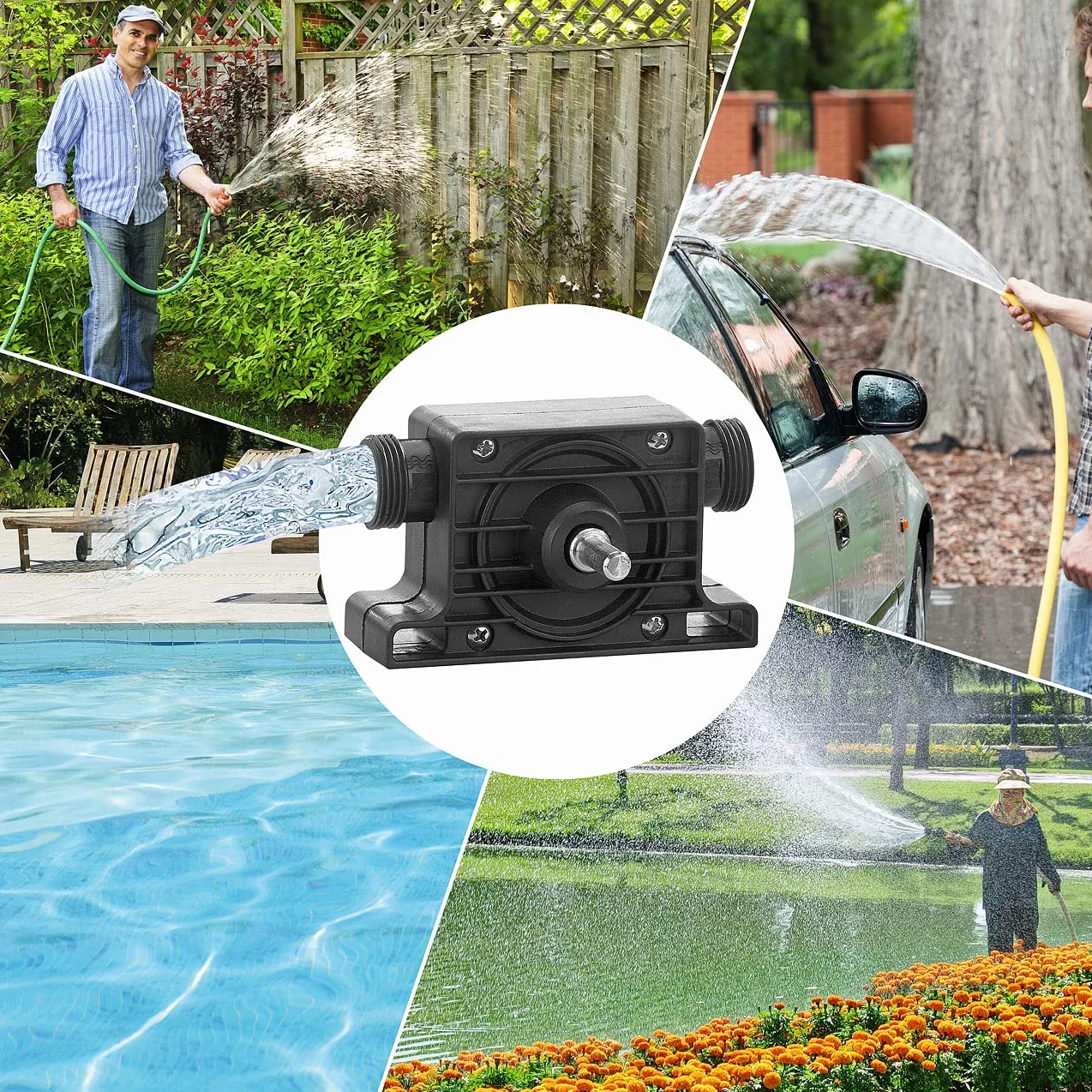 Royal Gardineer Aquarium Water Pump Accessories - pompa trapano: Adattatore per pompa per trapano, per il pompaggio e lo svuotamento dell'acqua, Adattatore per tubo (avvitatore a batteria con, con)