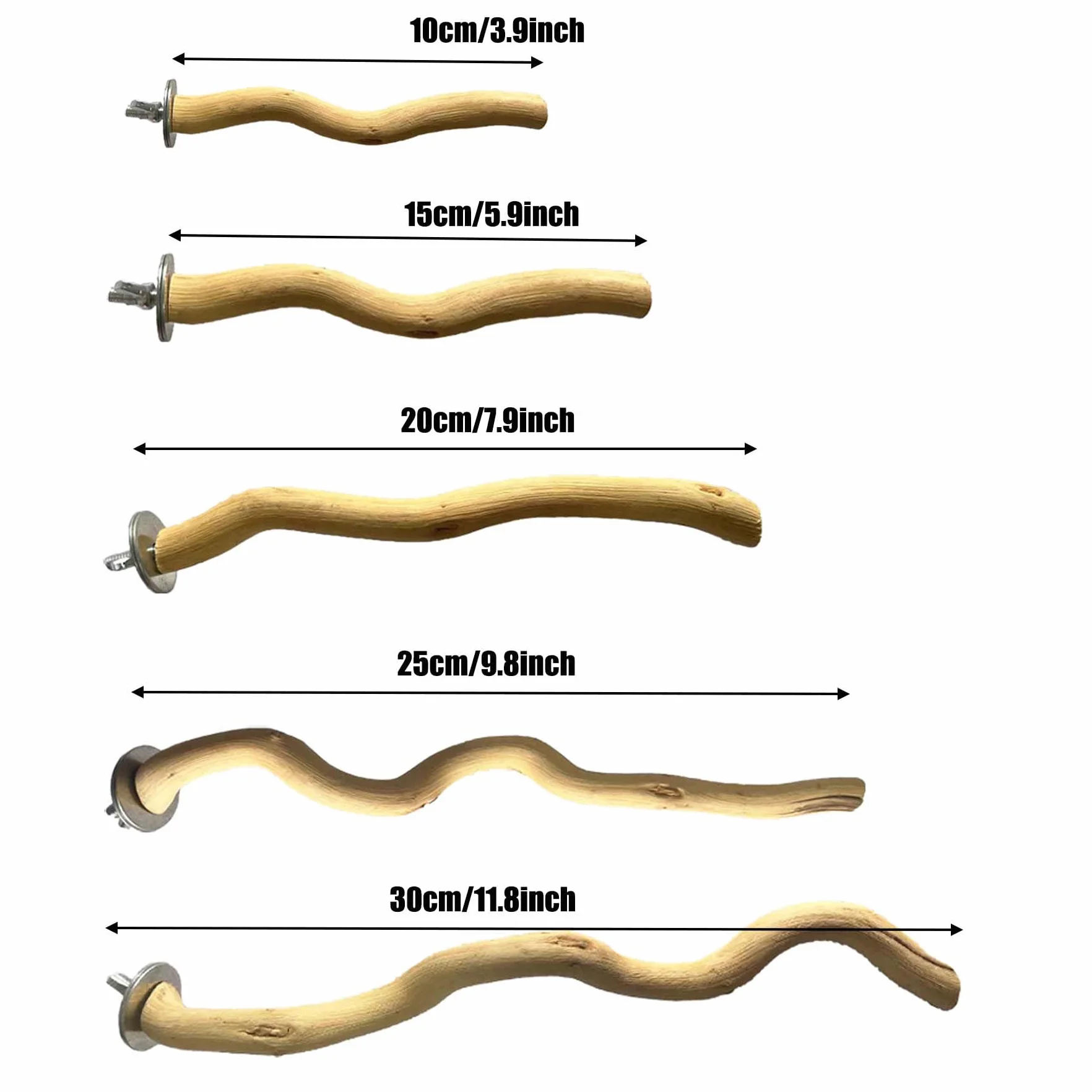 5 Pz Posatoi in Legno di Uccelli, Posatoi per Uccelli, Ramo Naturale Giocattolo Posatoi per Uccelli Legno Naturale per, Cocorite, Fringuelli