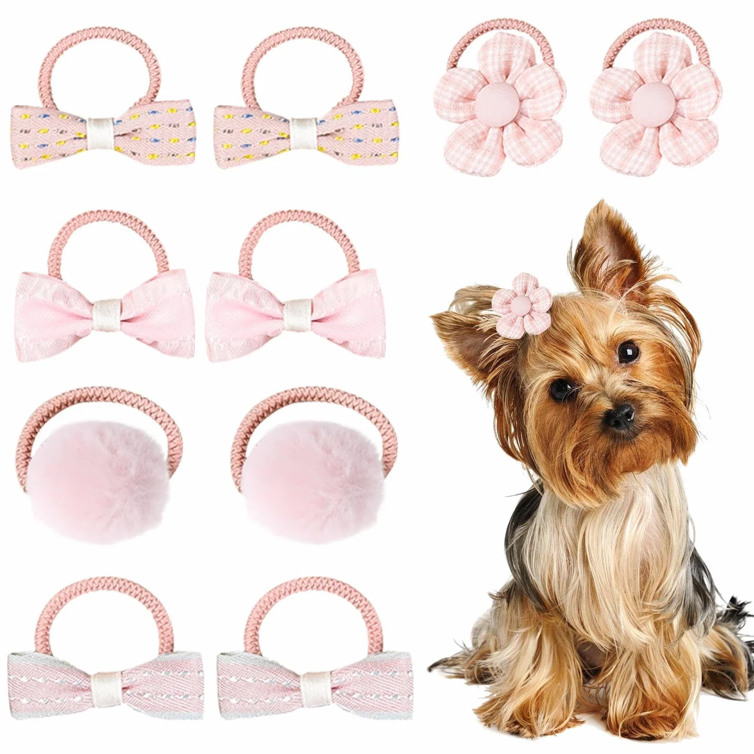 Anelli per Capelli per Animali Domestici 10 Pezzi, Elastici per Medicazione