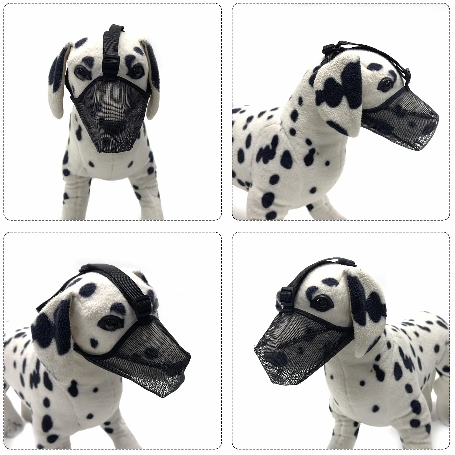 Museruola per Cani con Maglia Arrotondata, Museruola Traspirante per Cani Piccoli Medi Grandi, Impedisce di Masticare, Rosicchiare e Mordere(L, Nero)