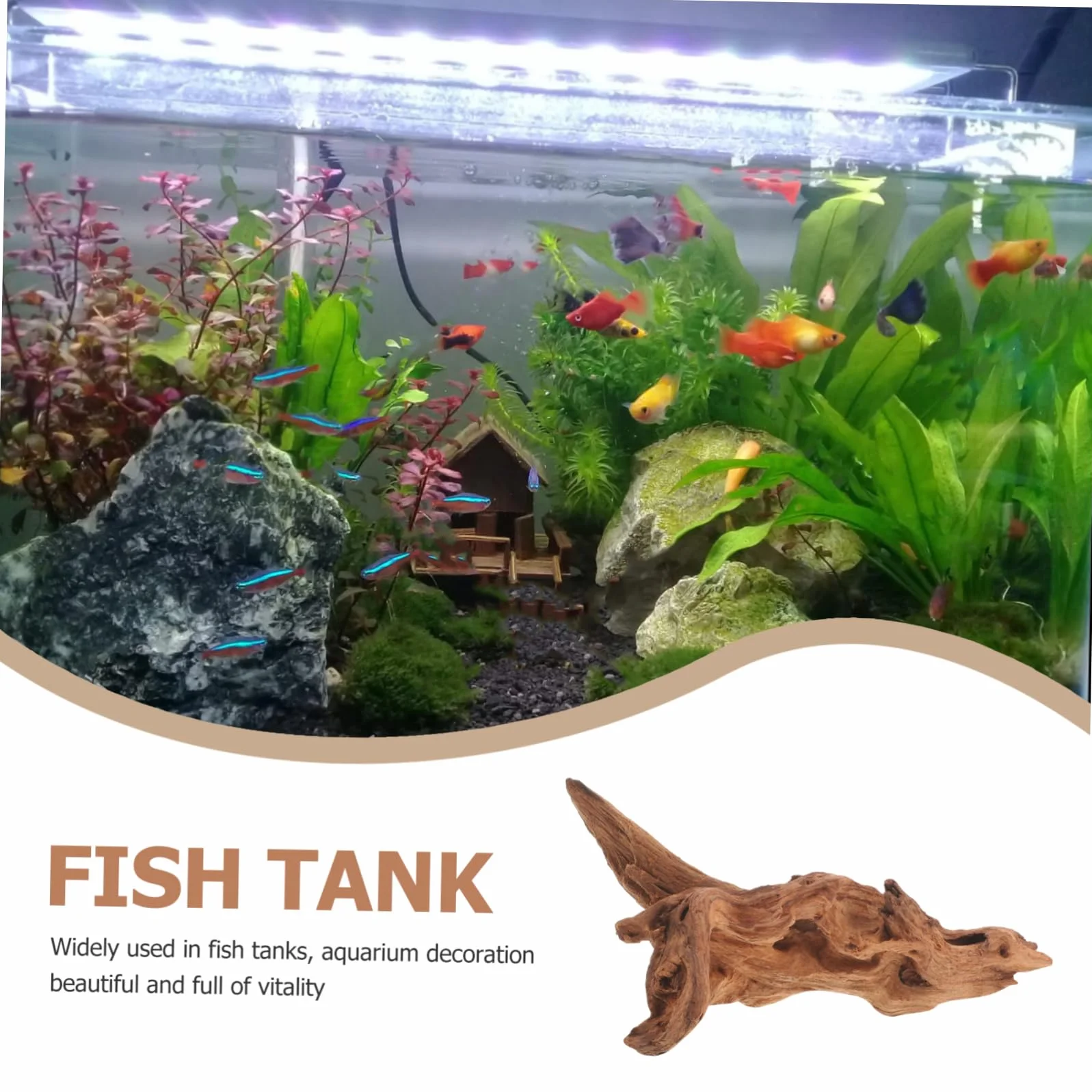 HANABASS Tronco per Acquario Decorazione In Legno Morto Artigianato In Stile Naturale