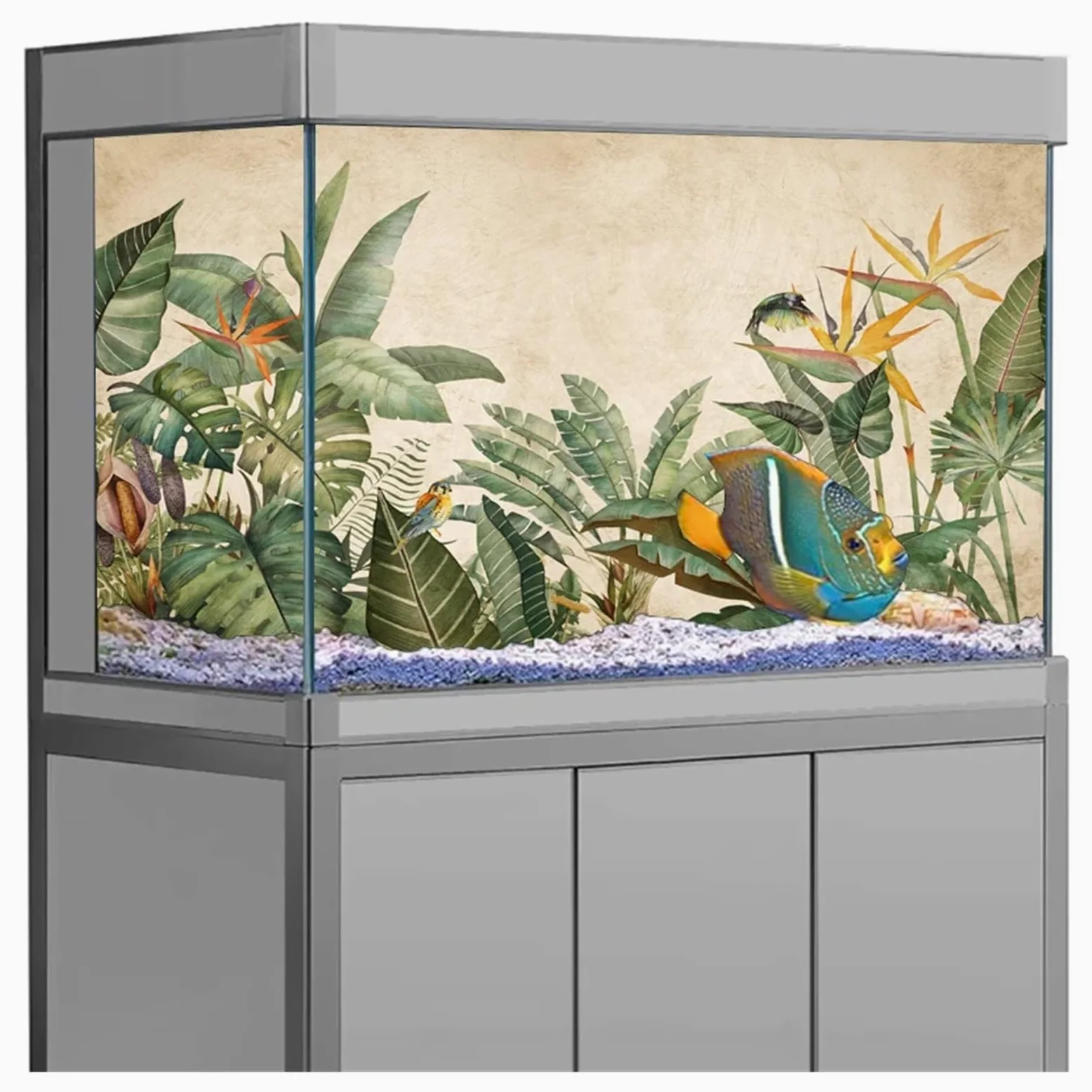 Sfondo Acquario Poster di Sfondo Autoadesivo for Acquario con Piante ad Effetto 3D(50x100cm)