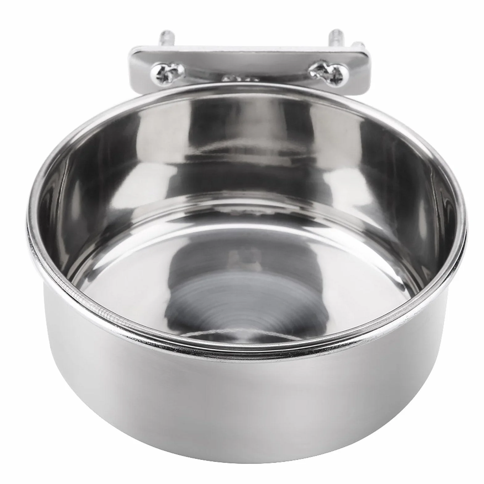 Appendere cibo regolabile acqua cibo ciotola di alimentazione in acciaio inox pappagallo parrocchetto alimentatore gabbia per uccelli accessorio bere tazza(L)
