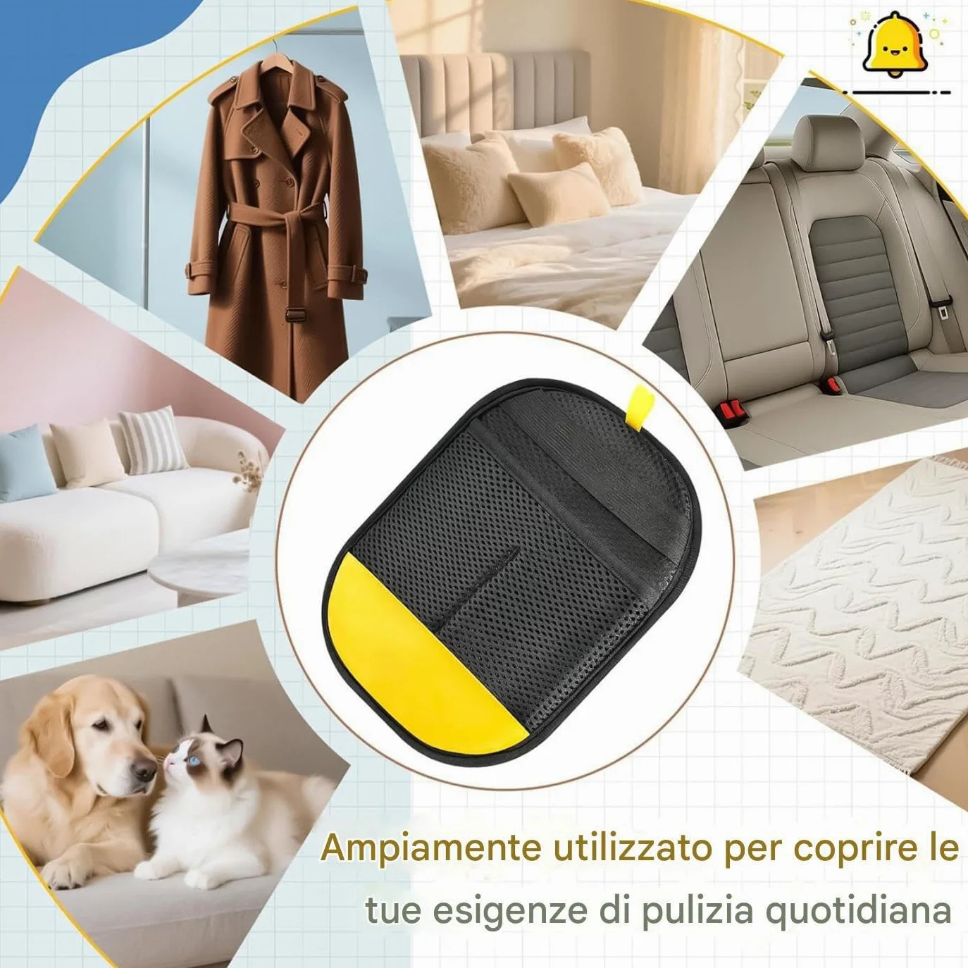 Guanto Rimuovi Pelo Gatto Attrezzi Pulizia Ergonomici Riutilizzabili | Guanto per Rimozione Pelo di Cani e Gatti Per Bagno Massaggio Tappeto Mobili Sedile Auto Biancheria