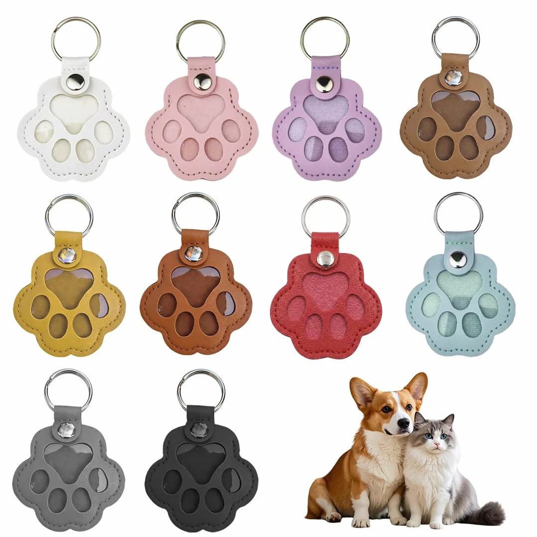 Portachiavi Pelo Cane Cuoio 10 Pezzi Nero Bianco Giallo Viola Rosa
