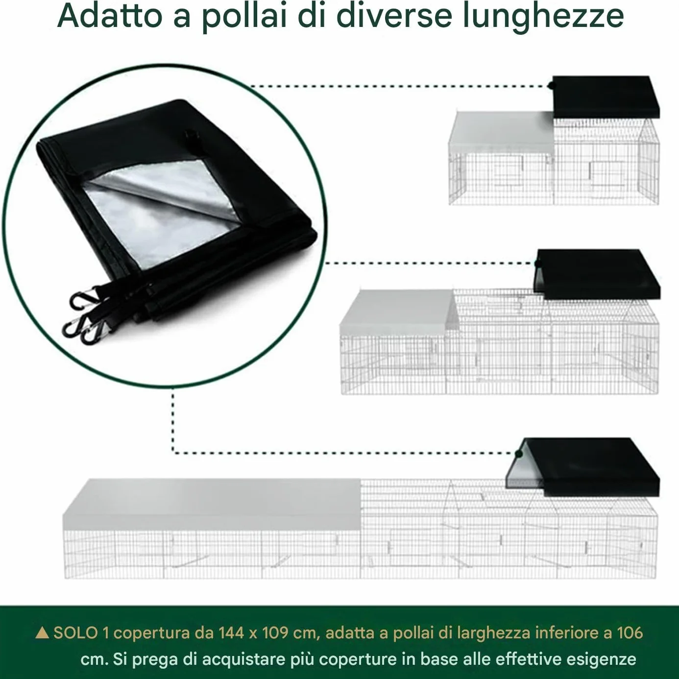Generico Copertura Impermeabile per Pollaio | Telo Ombreggiante Impermeabile per Gabbia per Galline | Accessorio Durevole per Recinzione Giardino Terrazzo Patio