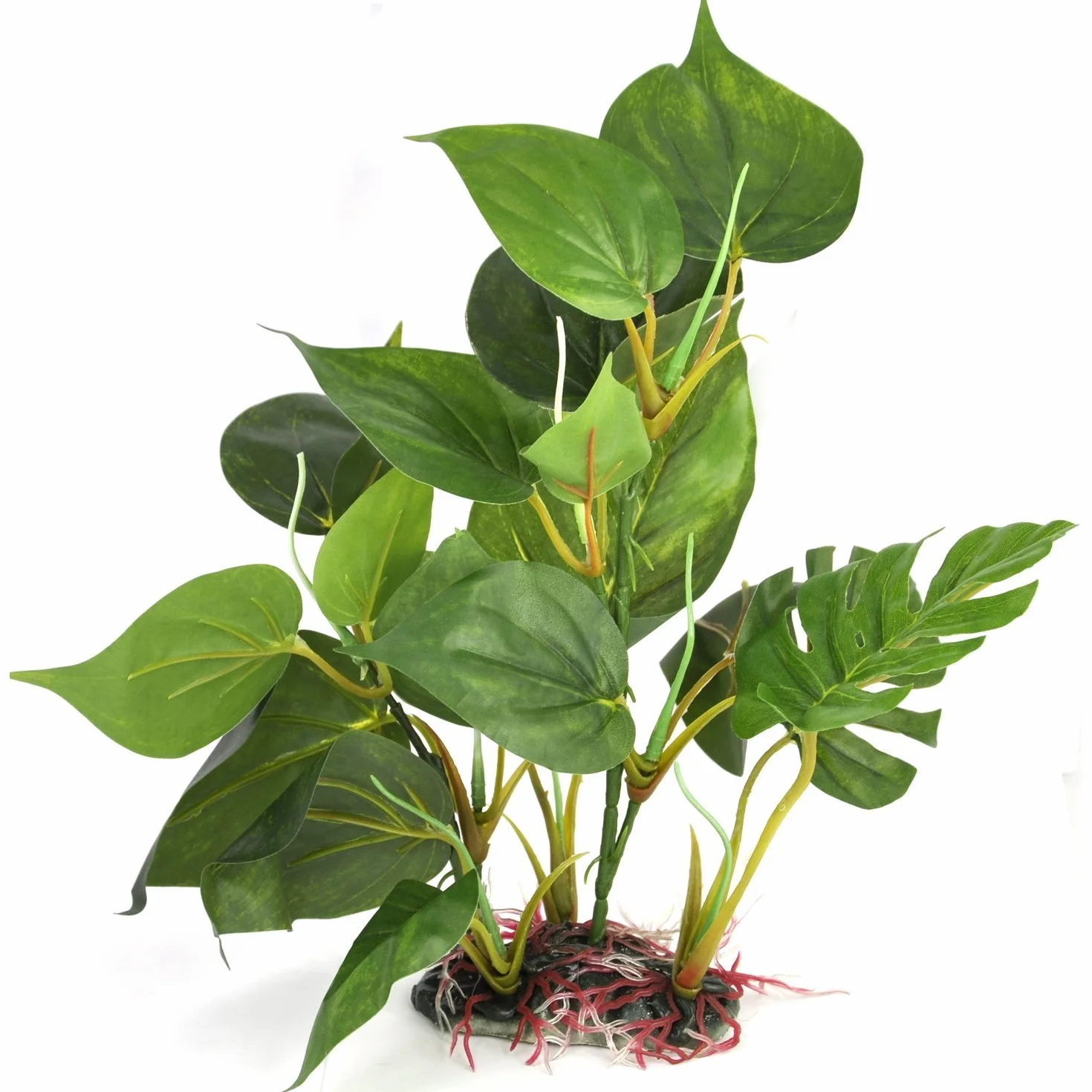 Pianta Artificiale Monstera Plastica Verde 24 cm per Acquario