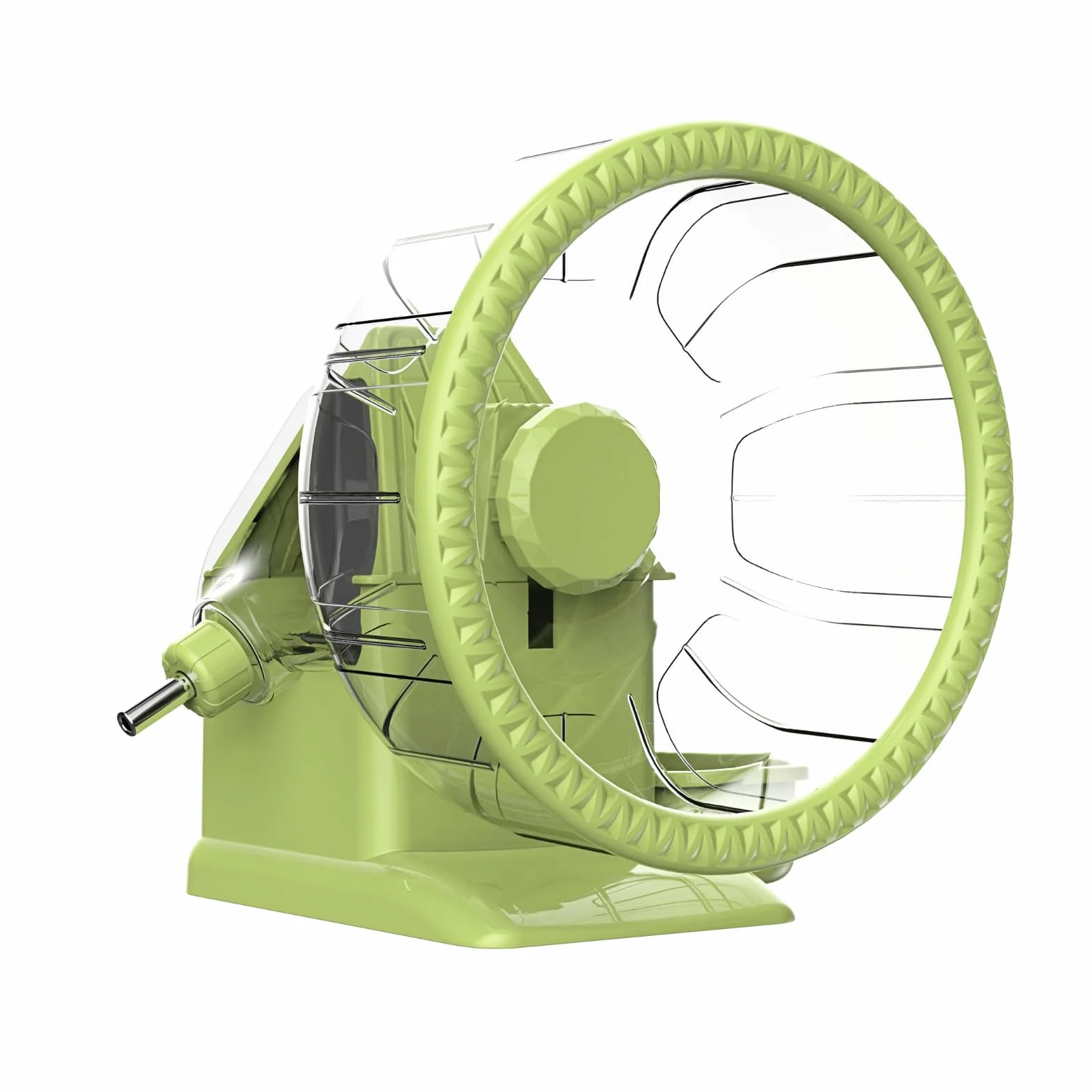 Ruota 4 in 1 per Criceto, Casa per Criceto con Ruota per Corsa, Ciotola per Cibo, Bottiglia d'Acqua e Nascondiglio, Giocattoli per Esercizio e Corsa per Piccoli Animali (Verde, 19.5cm)