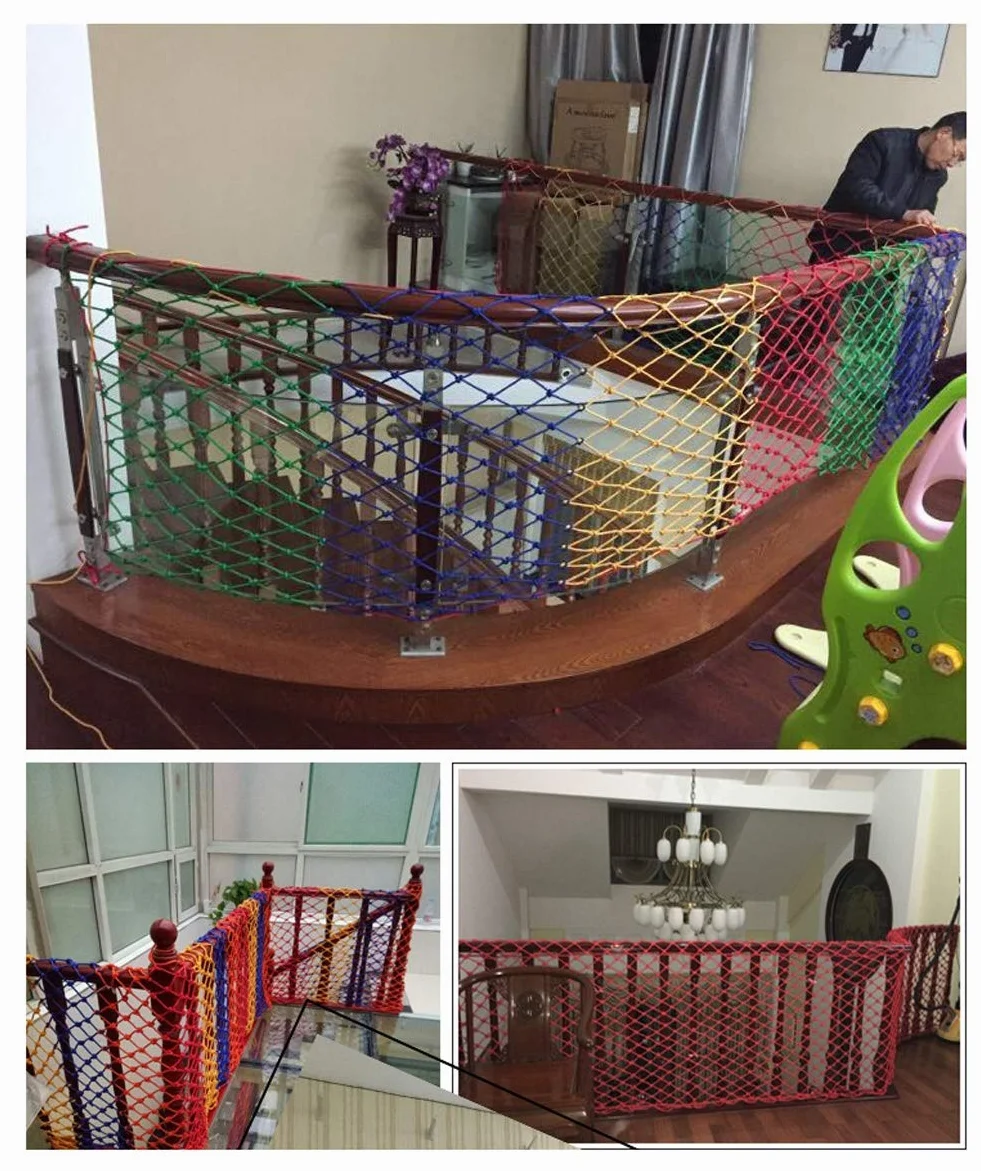 Rete di sicurezza colorata in nylon senza nodi per bambini 1x8m Protezione per balcone e scale Facile installazione Recinzione di sicurezza per bambini per la casa Durevole Forte e affidabile