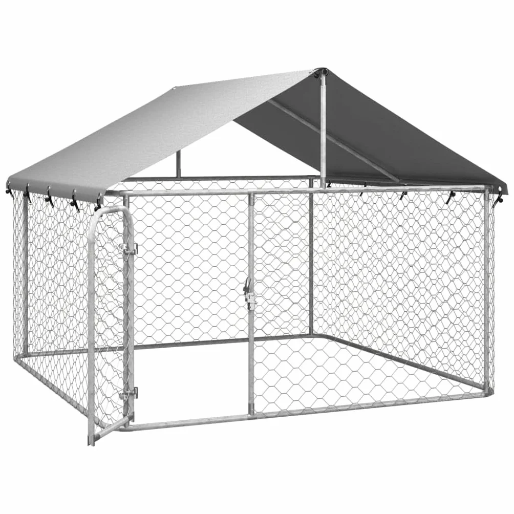 Willood Gabbia per Cani da Esterno con Tetto 200x200x150 cm