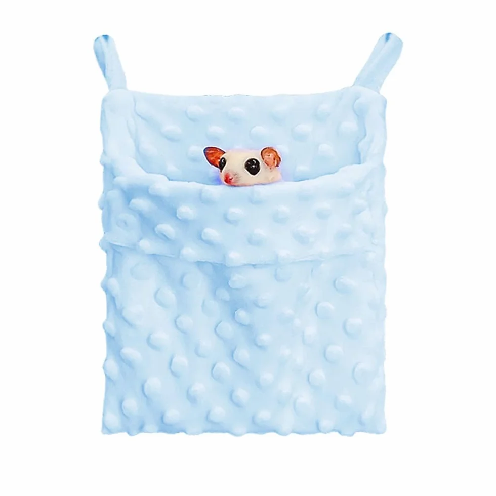 DONGKER Sacco a Pelo per Piccoli Animali, Letto per Criceti con 2 Ganci, Nido Amaca Caldo per Petauri dello Zucchero, Porcellini India, Furetti, Ratti, Ricci