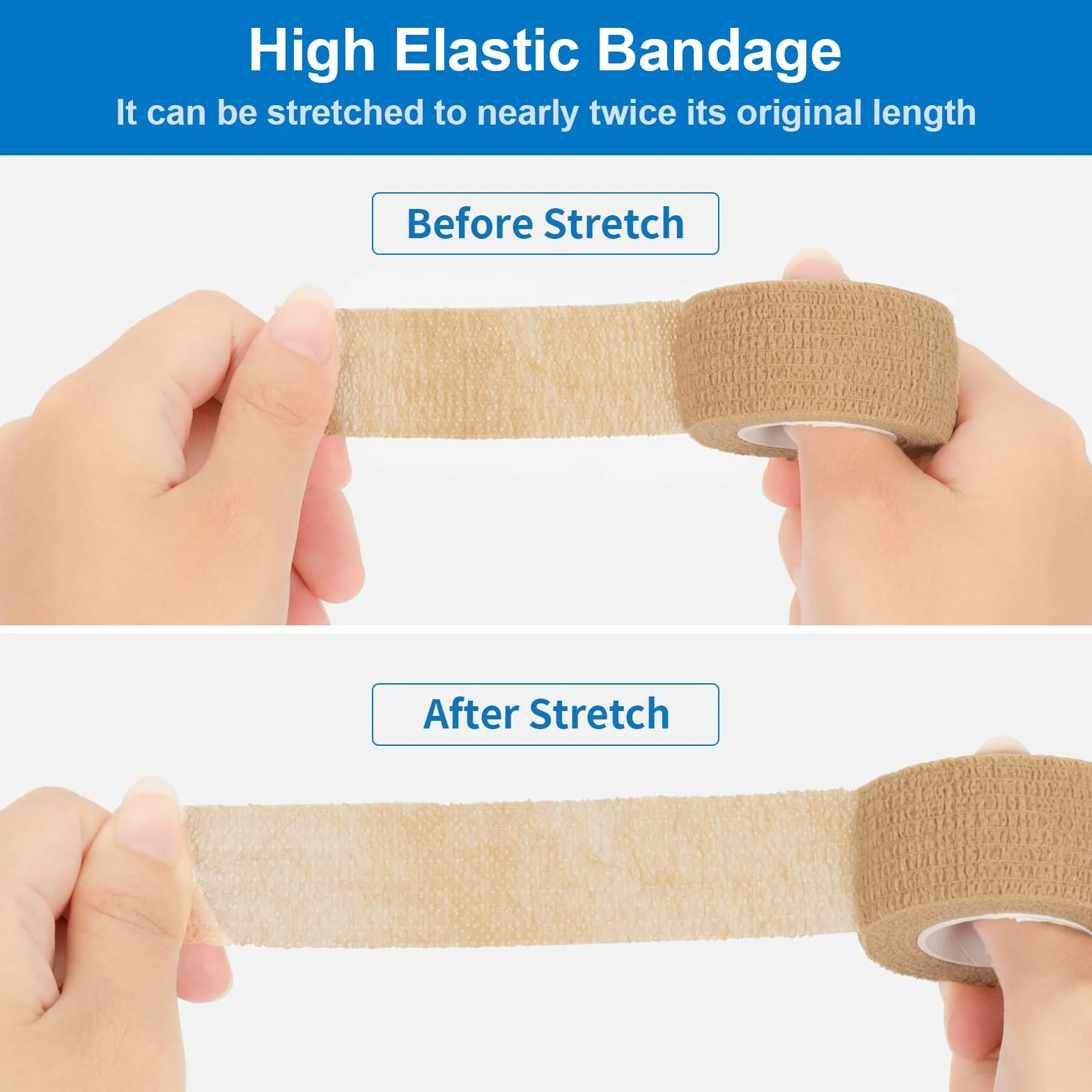 Benda Elastica Coesiva Bendaggio Adesiva Coesiva Garza Autoadesiva Bende Nastro Crossfit Pet Vet Wrap Benda Elastica Salvapelle Fasciature Sportivo per Mani, Piedi, Ginocchia 2.5cm x 4.5m