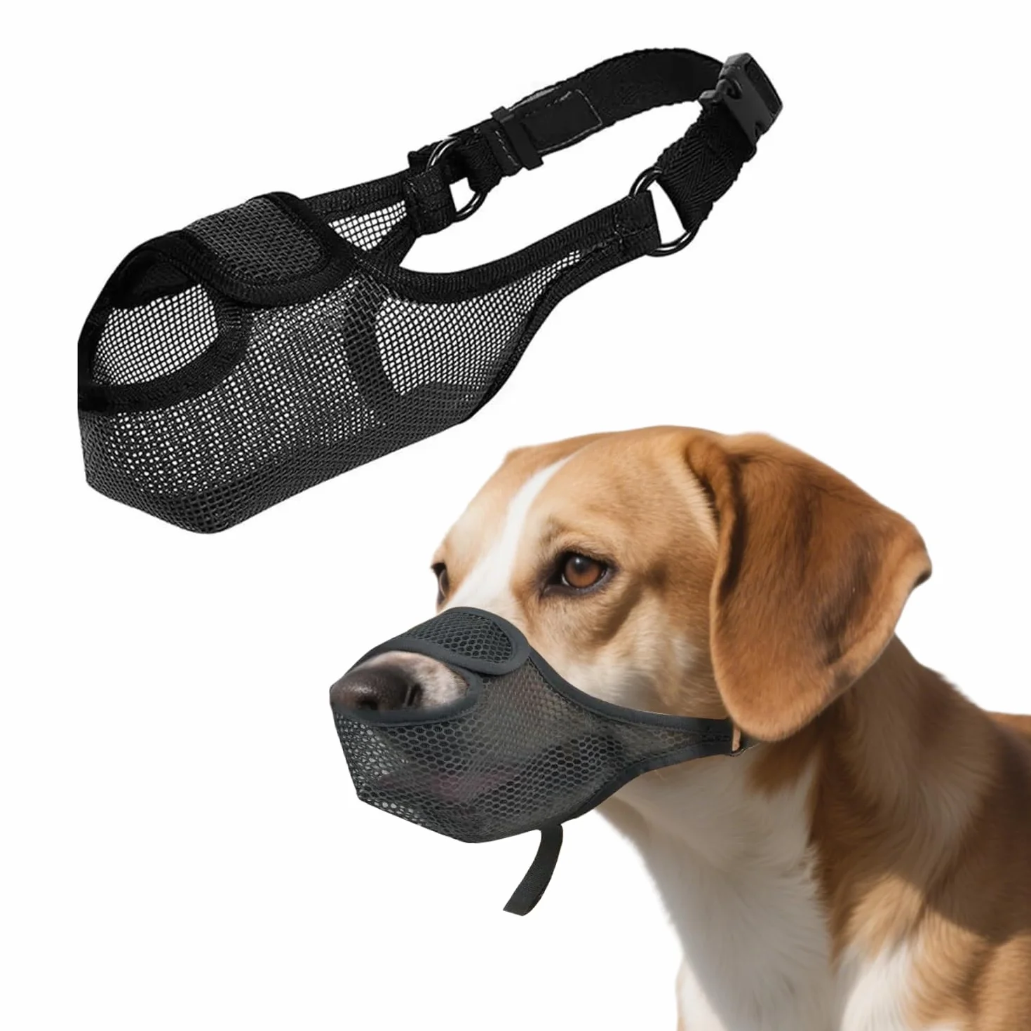 Voarge 1 pezzo museruola per cani, museruola per cani traspirante per cani di taglia grande, museruola regolabile per proteggere dal abbaiare, L