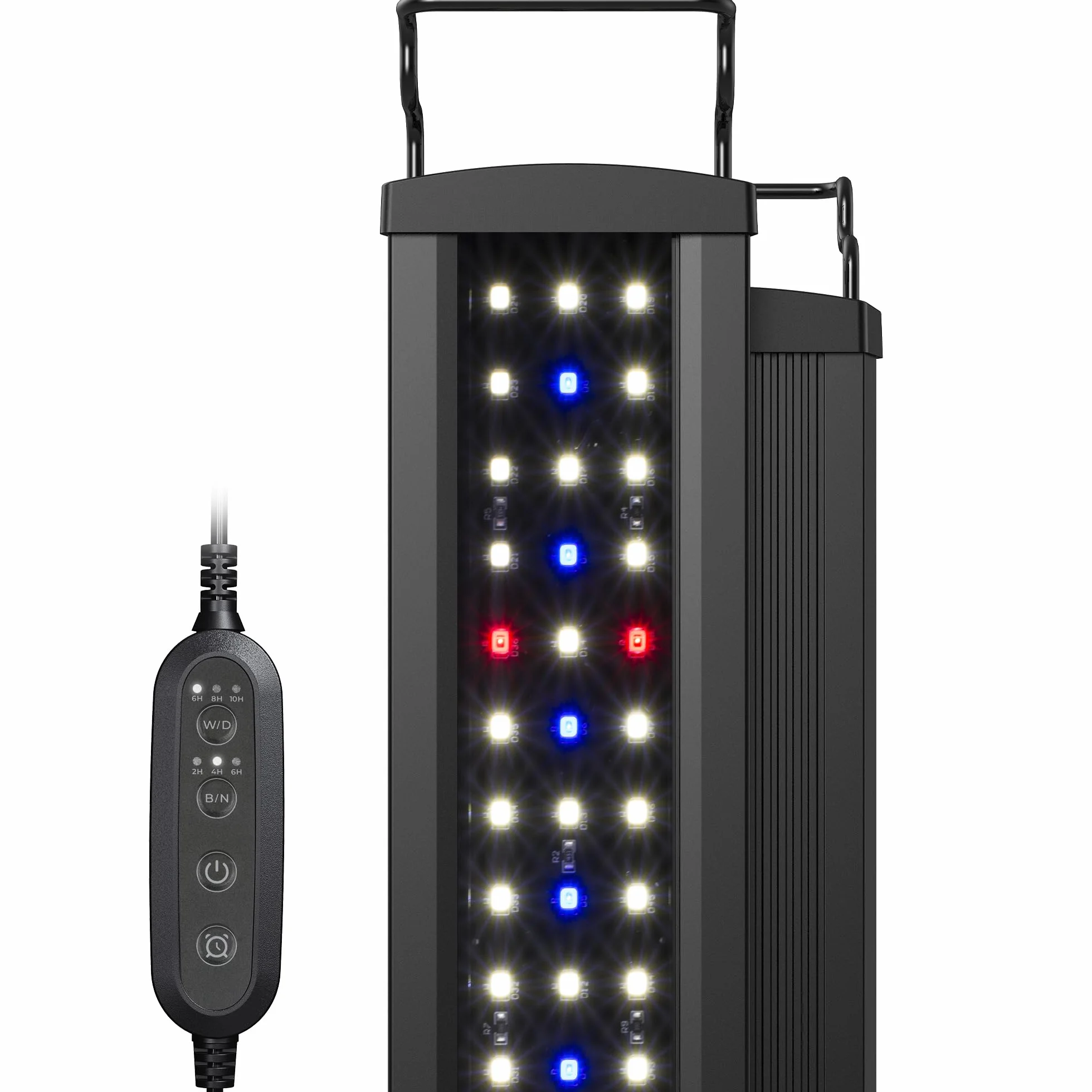 NICREW Slim LED Acquario con Timer, Luce a Spettro Completo Regolabile, 28-42 cm, 9W, 600 Lumen
