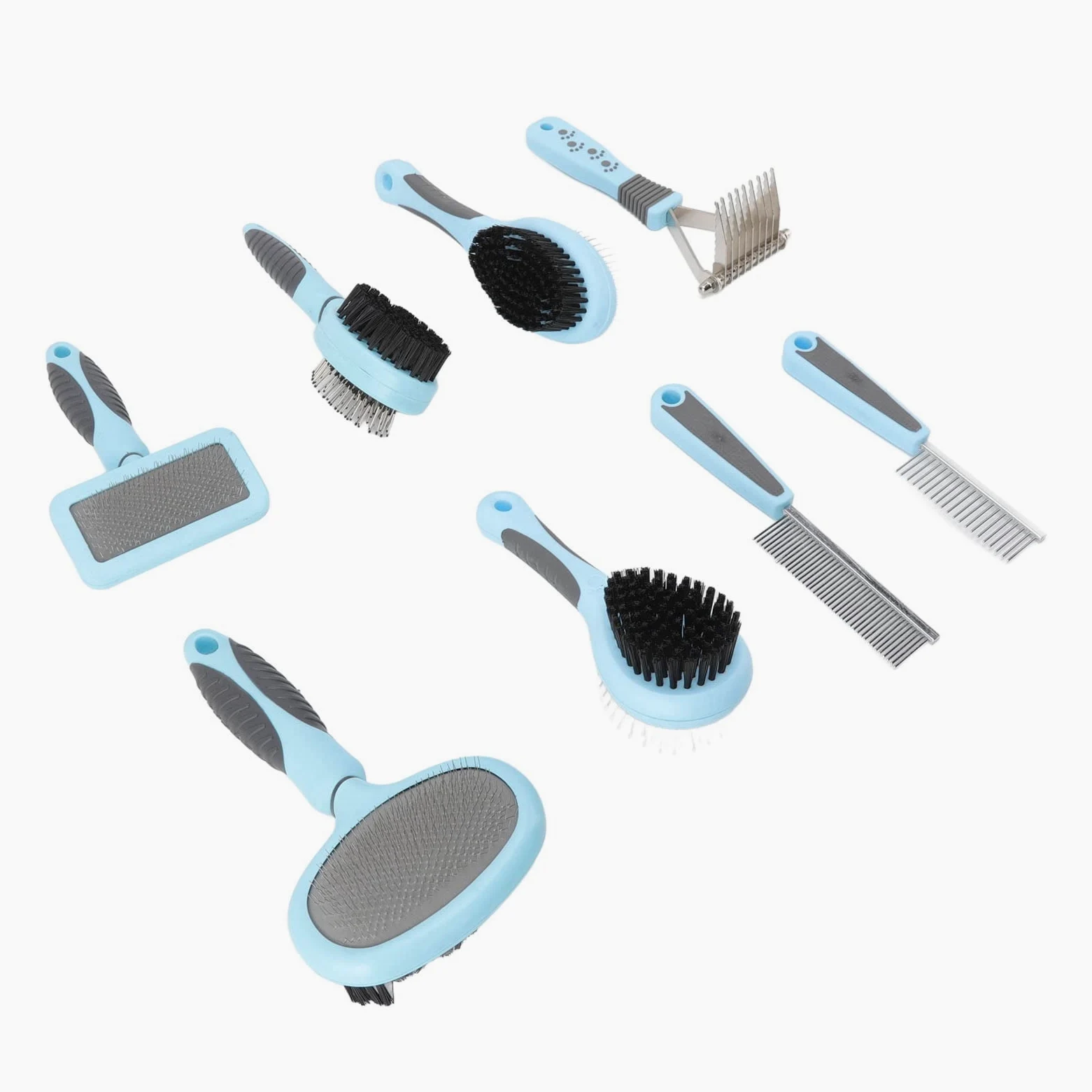 Set di Spazzole per Cani Kit di Deshedding Multifunzione 8 in 1 per Cani e Gatti a Pelo Lungo, Nylon e Acciaio Inossidabile, Include 8 Spazzole