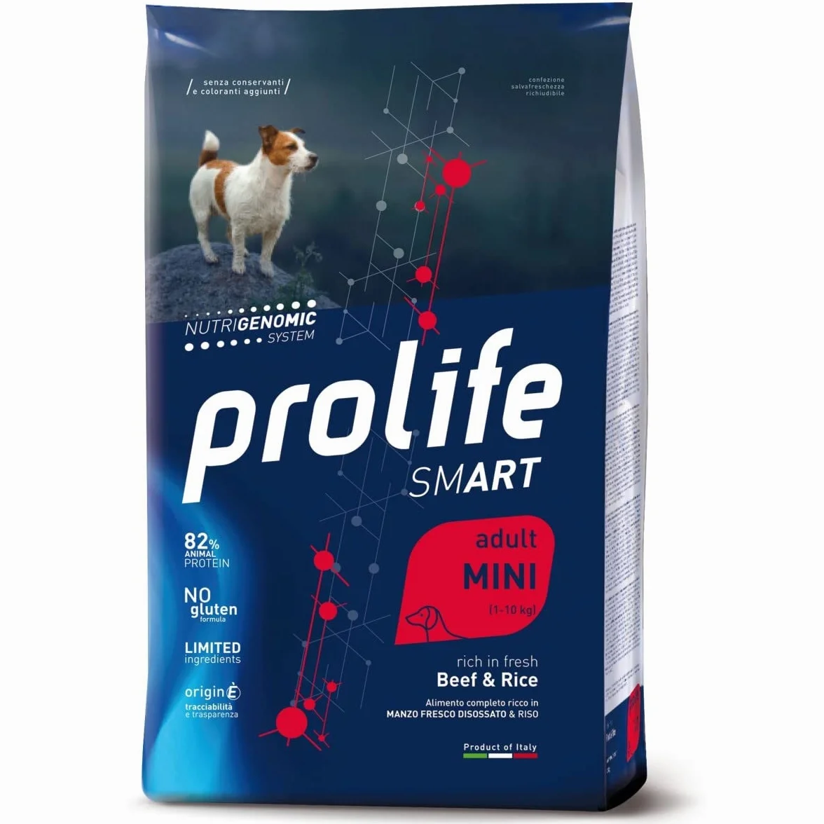 Prolife Adult Mini Manzo & Riso Nutrigenomic crocchette 7kg