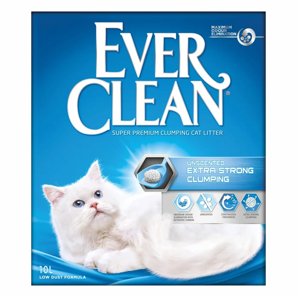 Ever Clean Lettiera Agglomerante Extra Forte Ever Clean, 10 Litri, Non Profumata - 9000 g