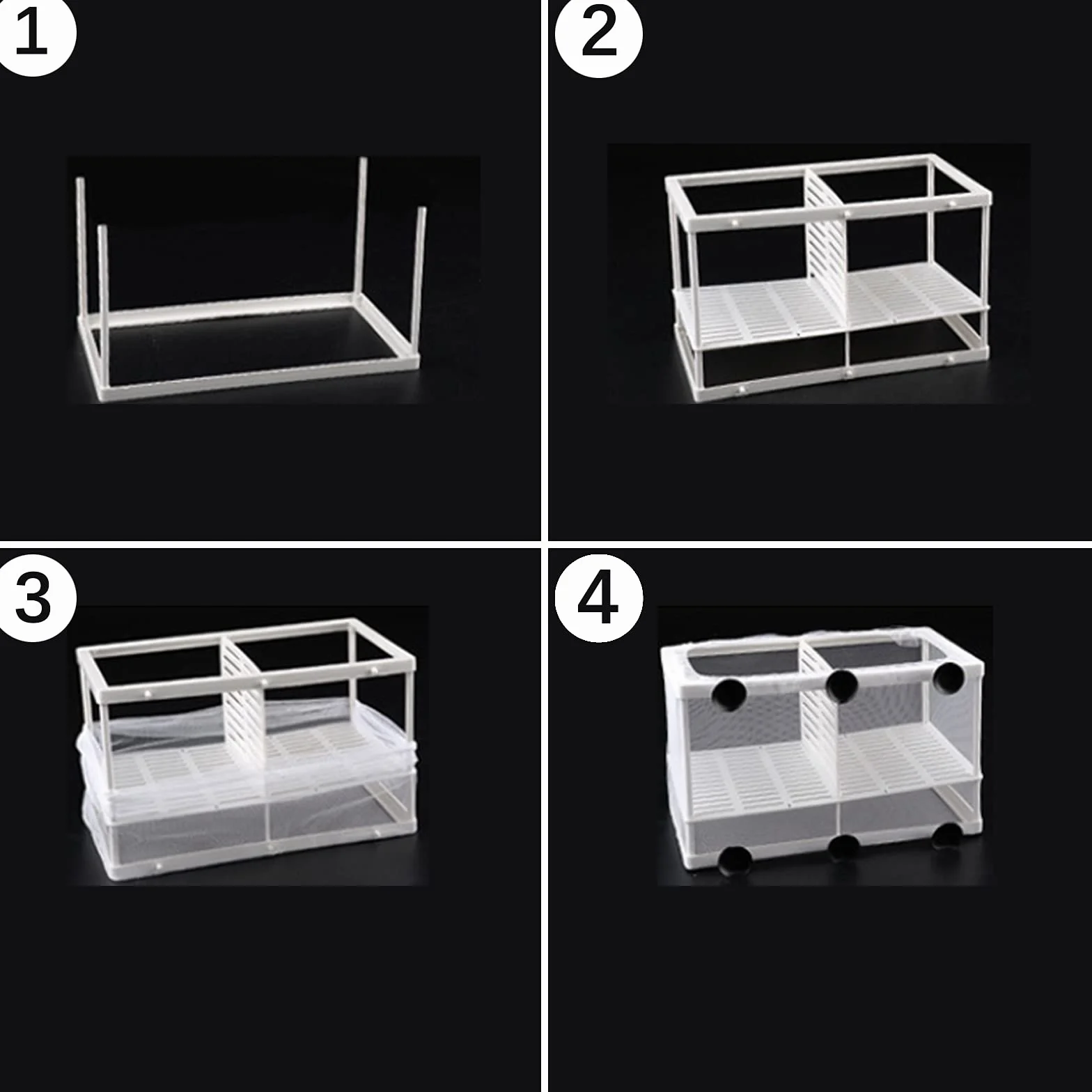 2 Pezzi Scatola di Allevamento, Scatola di Allevamento in Plastica, Incubatrice per Pesci D'acquario, Adatto per Acquari, Isolare Piantine e Sostenere l'incubazione e la Riproduzione (Bianco)