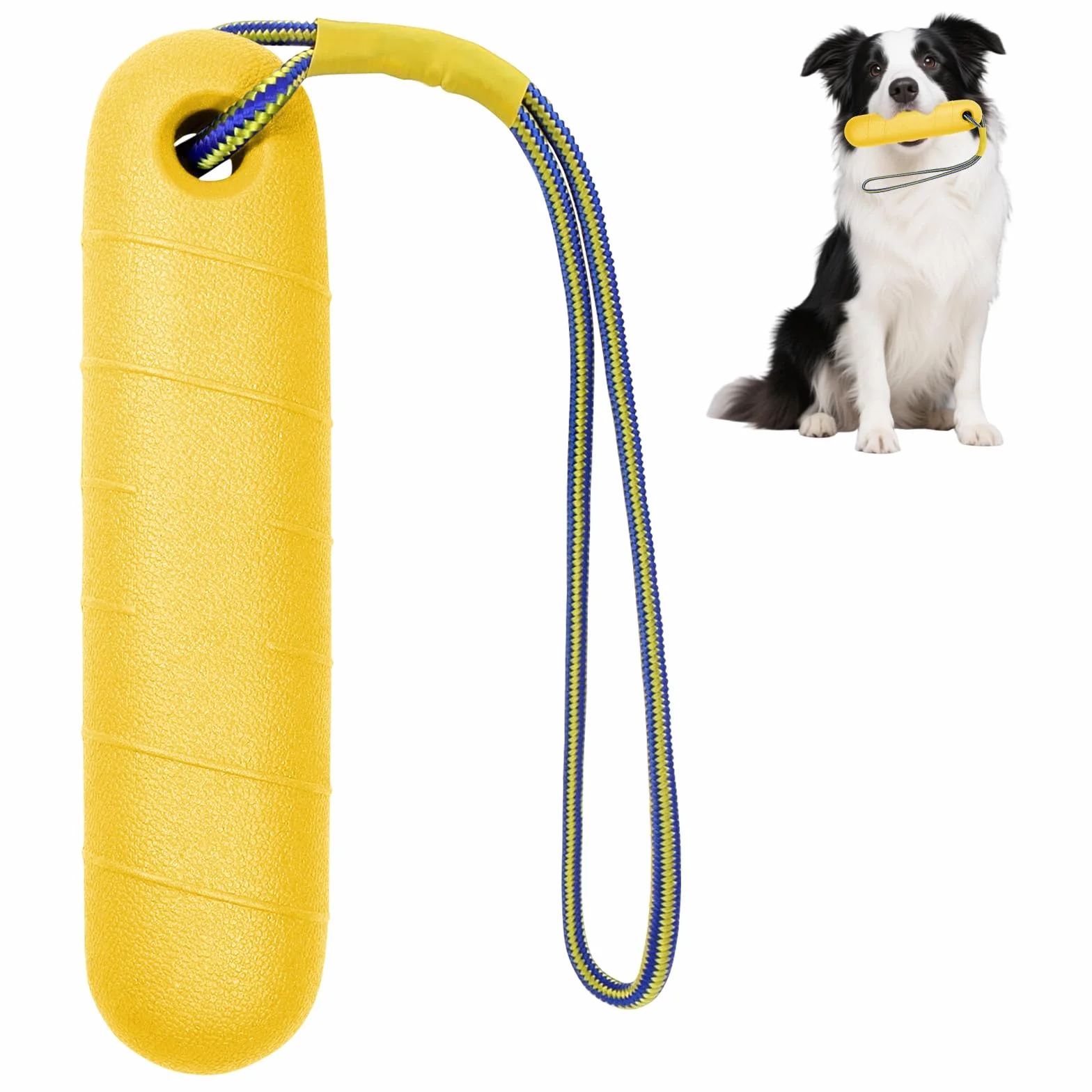 Giocattolo per cani, giocattolo acquatico per cani, 22 cm, giocattolo interattivo, giocattolo per cani, gioco d'acqua con corda in nylon, giocattolo per cani di taglia media, grande (giallo)