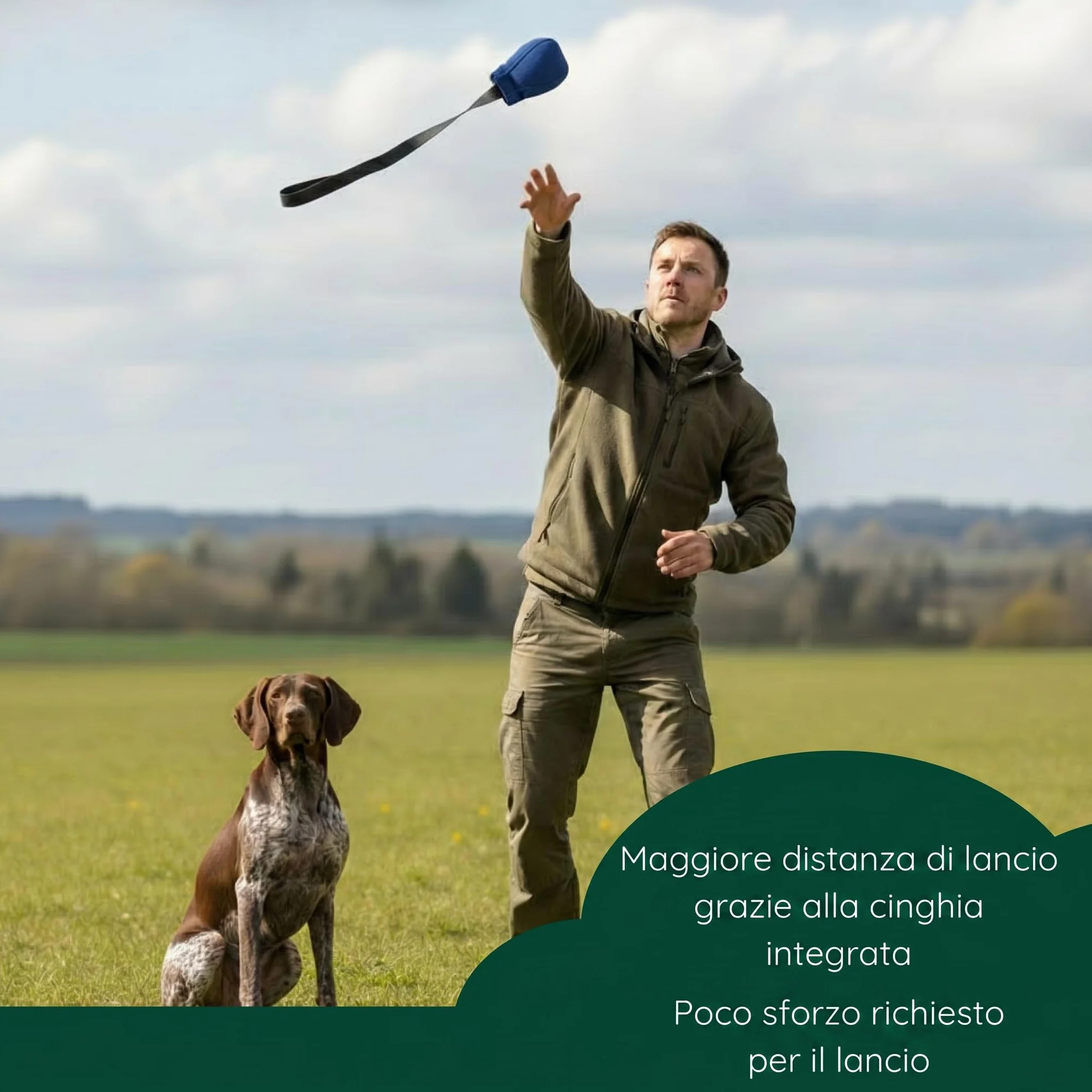 Romneys Dummy Ball SpeedUp! | 150 g | con nastro extra lungo (blu)