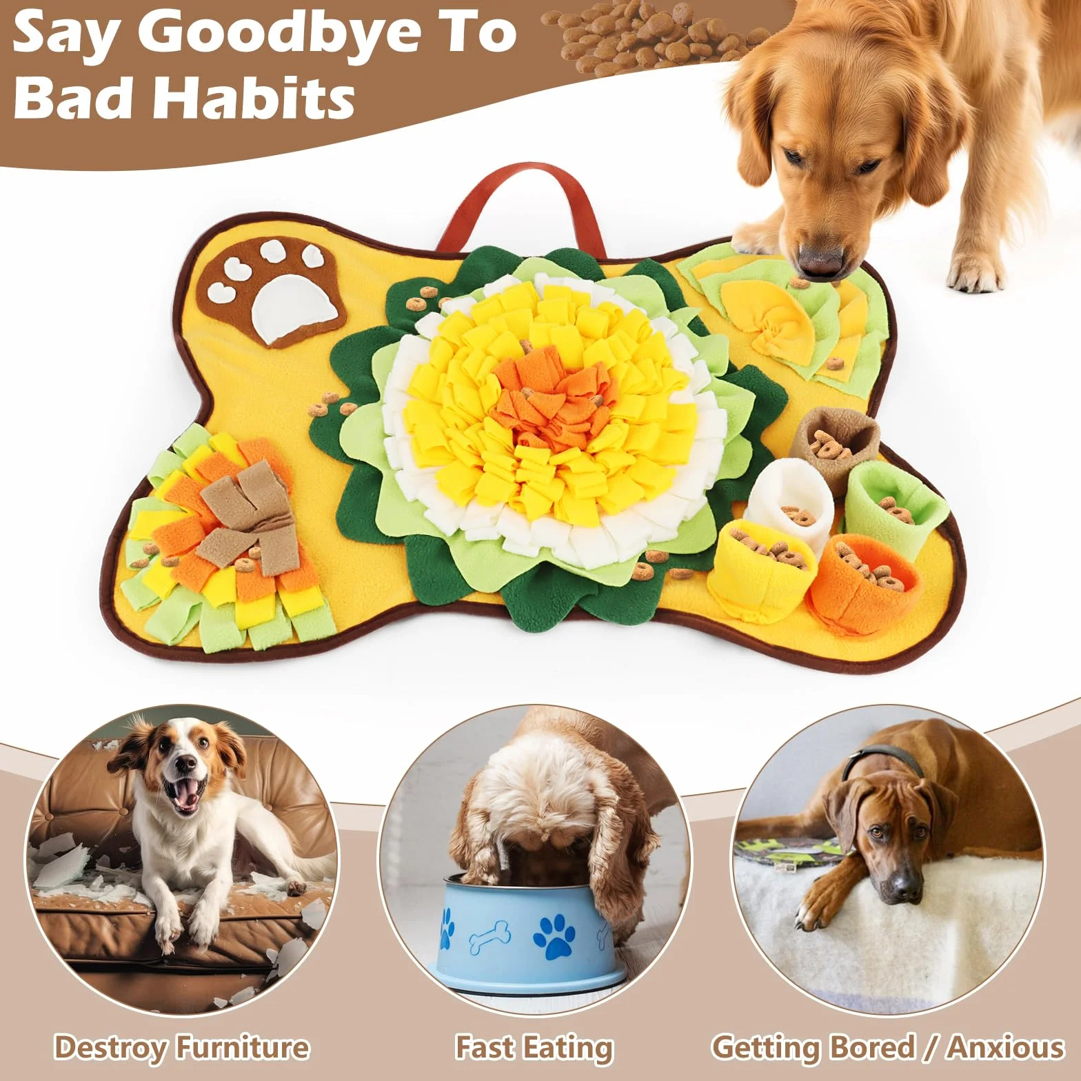 Tappeto da Fiuto per Cani, MXTIMWAN Sniffing Tappeto per Cani, Dog Sniffing Mat, Tappetino Training Olfattivo