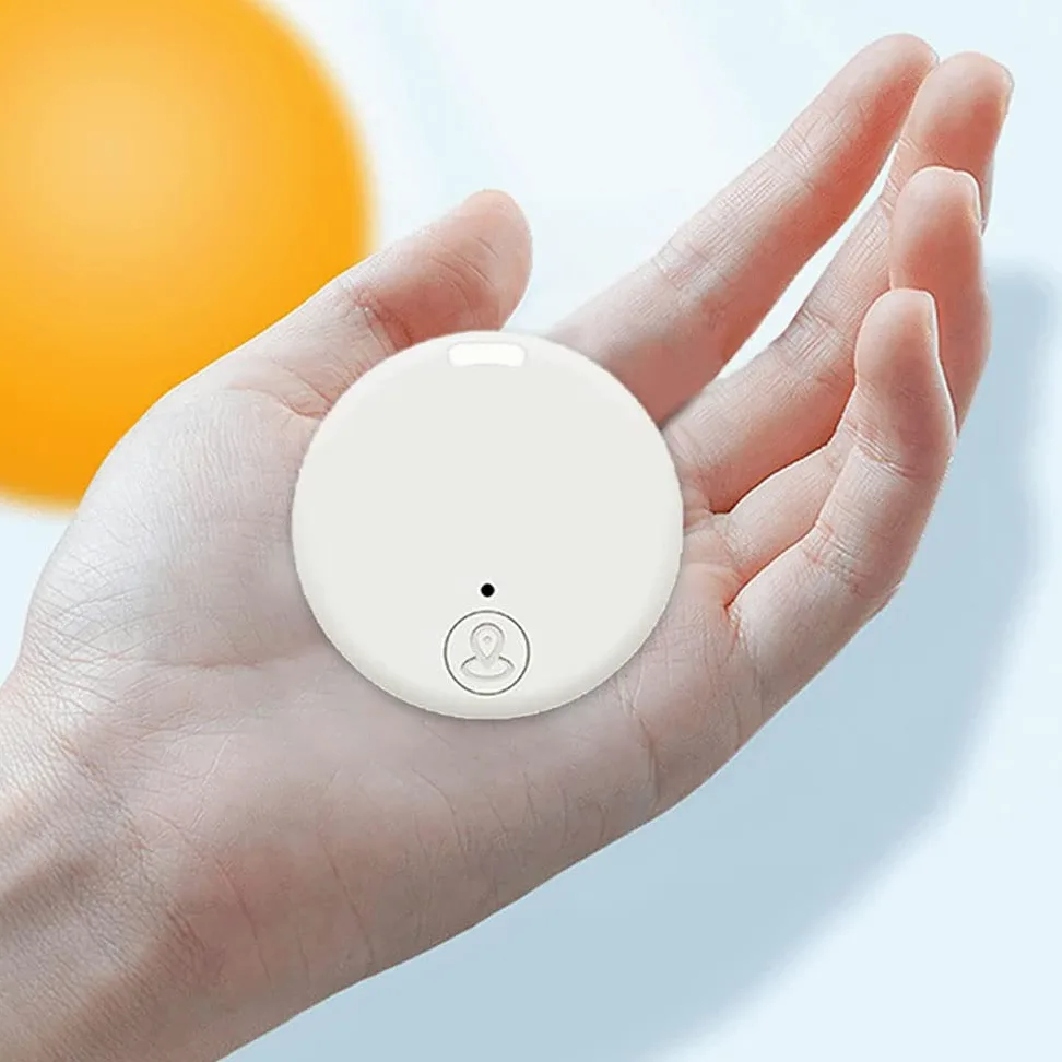 Localizzatore GPS portatile Bluetooth 5.0 con anello a strappo, dispositivo anti-perdita intelligente, dispositivo impermeabile, localizzatore di animali domestici per cani, gatti, portafogli,Bianca