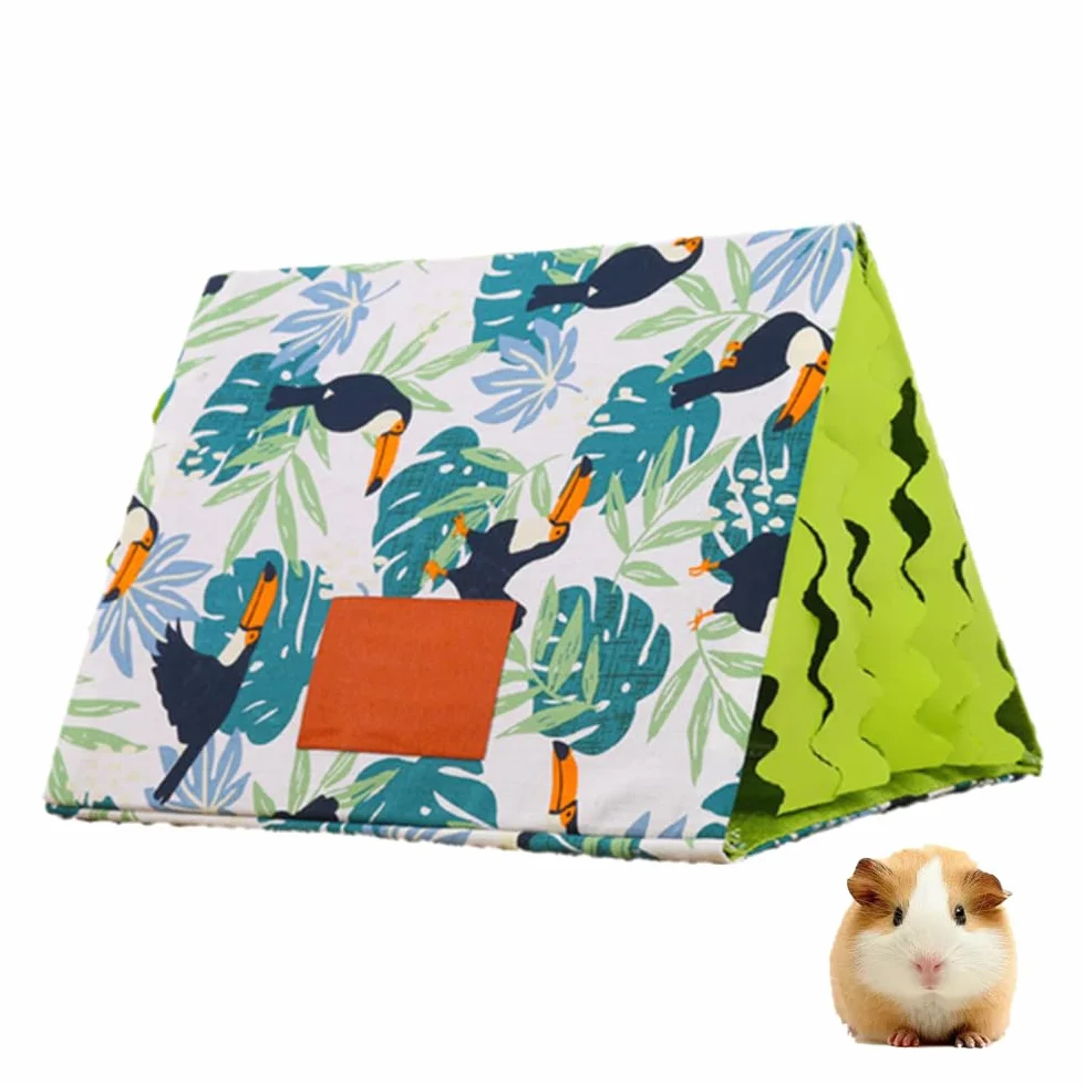 MiOYOOW Letto per Piccoli Animali, Nascondiglio per Criceti con Tenda, Letti Nido per Porcellini d'India, per Ratti, Pappagalli