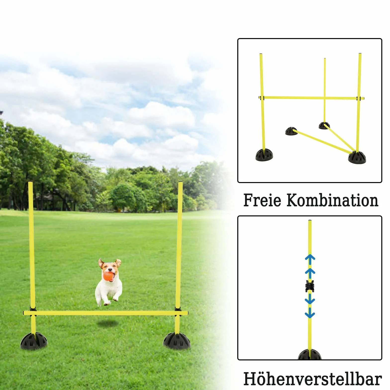 HENGMEI Agility Grid Set di barre per saltare Set per ostacoli e allenamento per ostacoli
