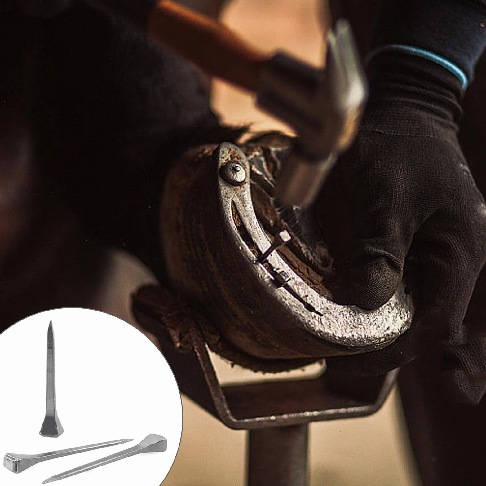 40 Pezzi Chiodo a Ferro di Cavallo, 54 mm Chiodi per Zoccoli, Acciaio Carbonio, non Facile Arrugginire, Ferro di Cavallo Stabile Accessori Chiodi, per Riparare Ferri Cavallo, Argento