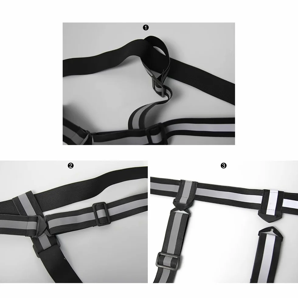 Pettorale a LED per cavalli, ricaricabile tramite USB, riflettente, elastico, per la sicurezza, alta visibilità durante le corse su strade e sentieri