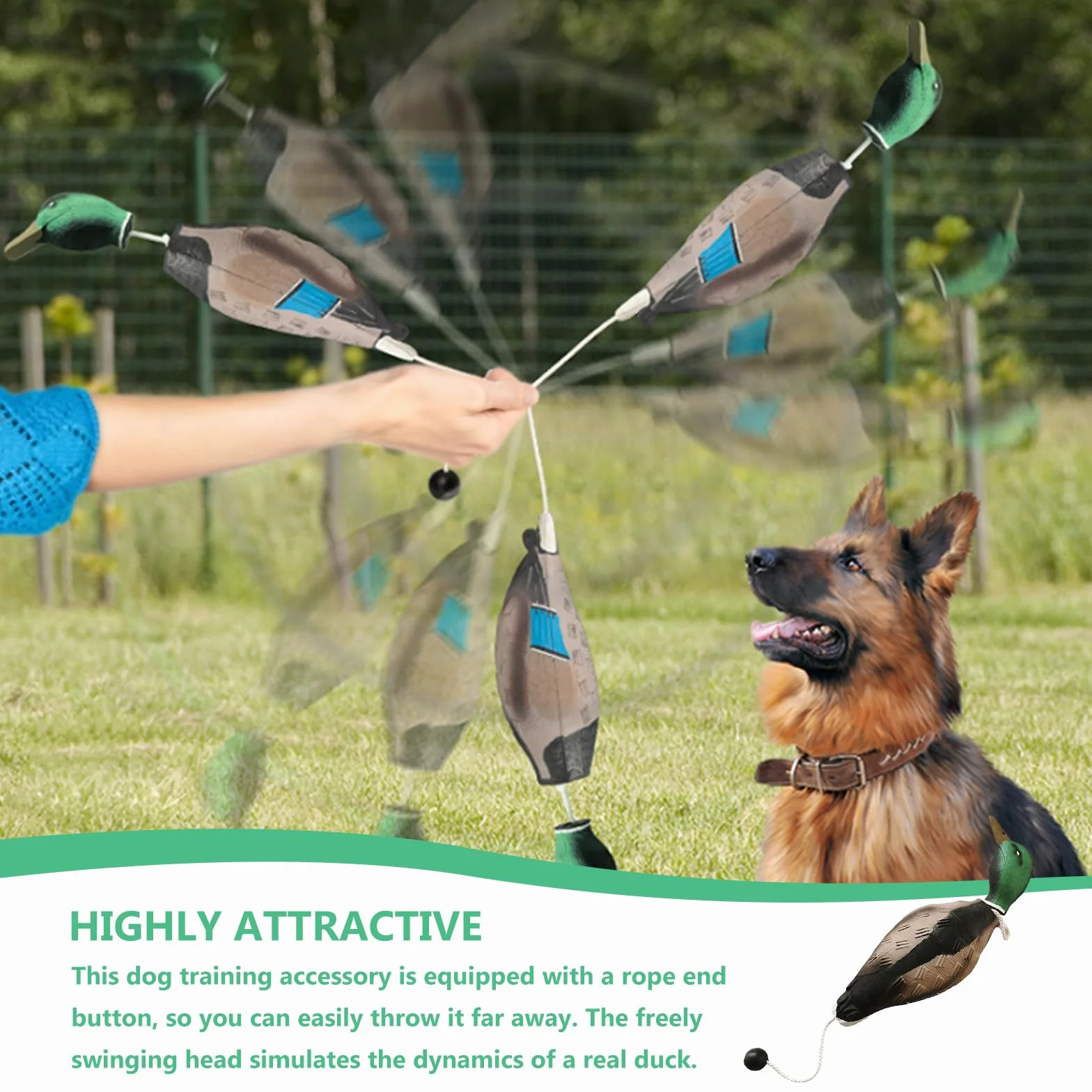GOMETY Anatre Dummy Paraurti, Mallard Mimics Duck Giocattoli, Dummy Addestramento per cani falsi anatre, accessori per cani da caccia per l'allenamento del cane da caccia Retriever
