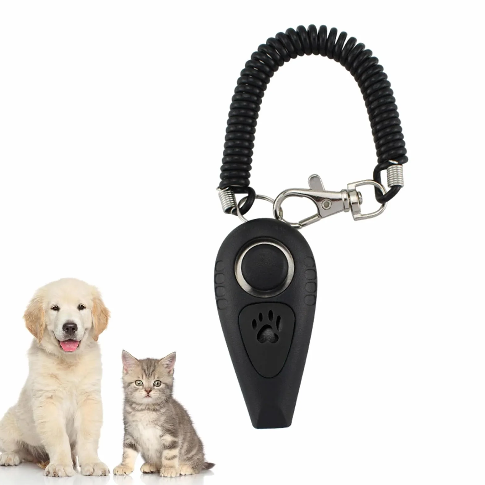 1 Addestratore per Cani 2 in 1, Clicker e Fischietto ad Ultrasuoni per il Richiamo con Laccetto per Polso,Metodo di Addestramento Positivo senza Punizioni,Per Comandi di Base,Giochi e Educazione