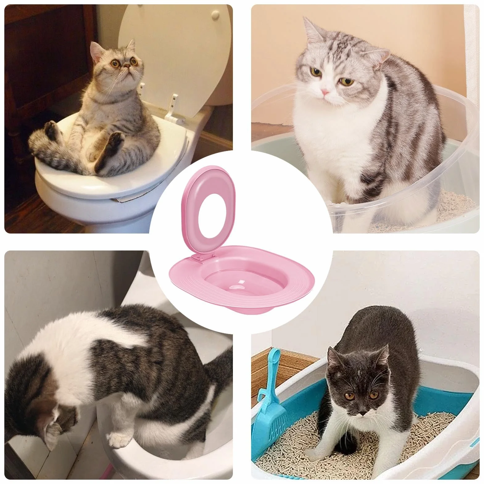 Allenatore del gatto da gabinetto Allenatore del gabinetto, bidet | dei gatti: con il design innovativo e igienico e adatto ai gatti del nostro set di di gatti da toilette, c