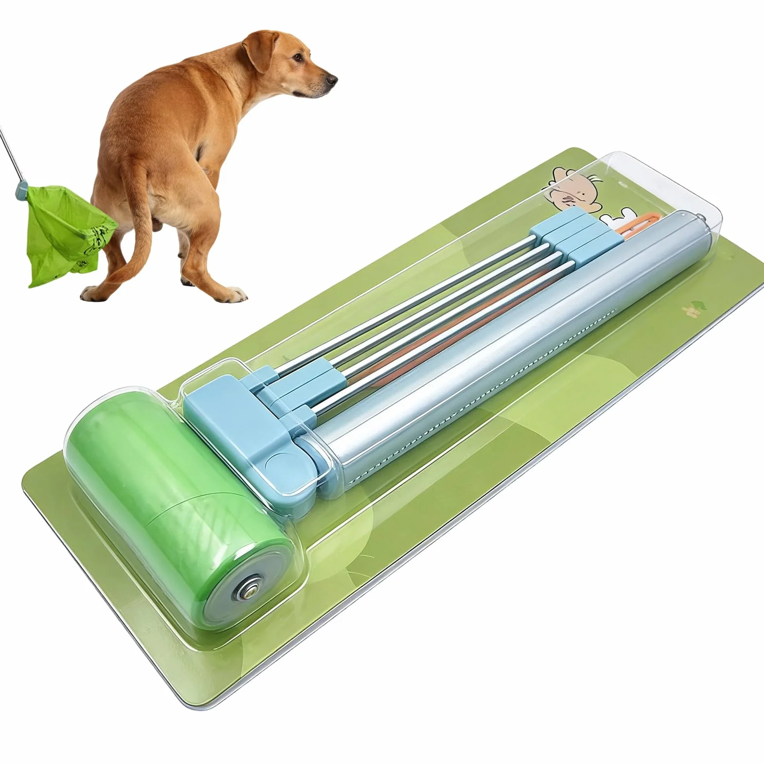 Raccoglitore Escrementi Cani | Manico Lungo Senza piegarsi Raccolta rifiuti Resistente,raccogli deiezioni Pulizia attrezzo - per Giardino, Cortile, Prato, Passeggiate e