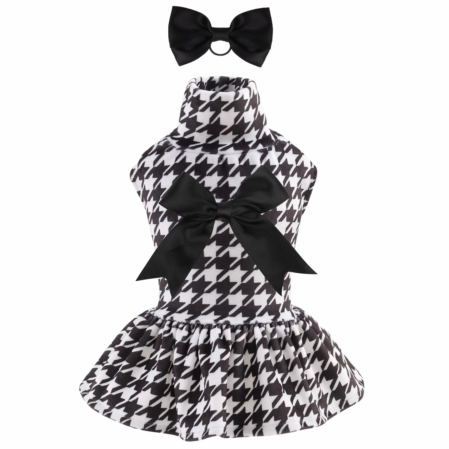 CuteBone costume cane velluto dolcevita cucciolo vestito con fiocco regalo compleanno CVD04S-IT