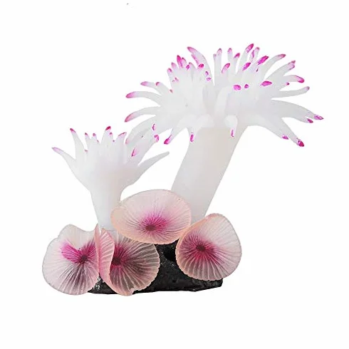 Sztuczny Koral Roślina Dekoracja Akwarium Silikonowy Ornament (Biały)
