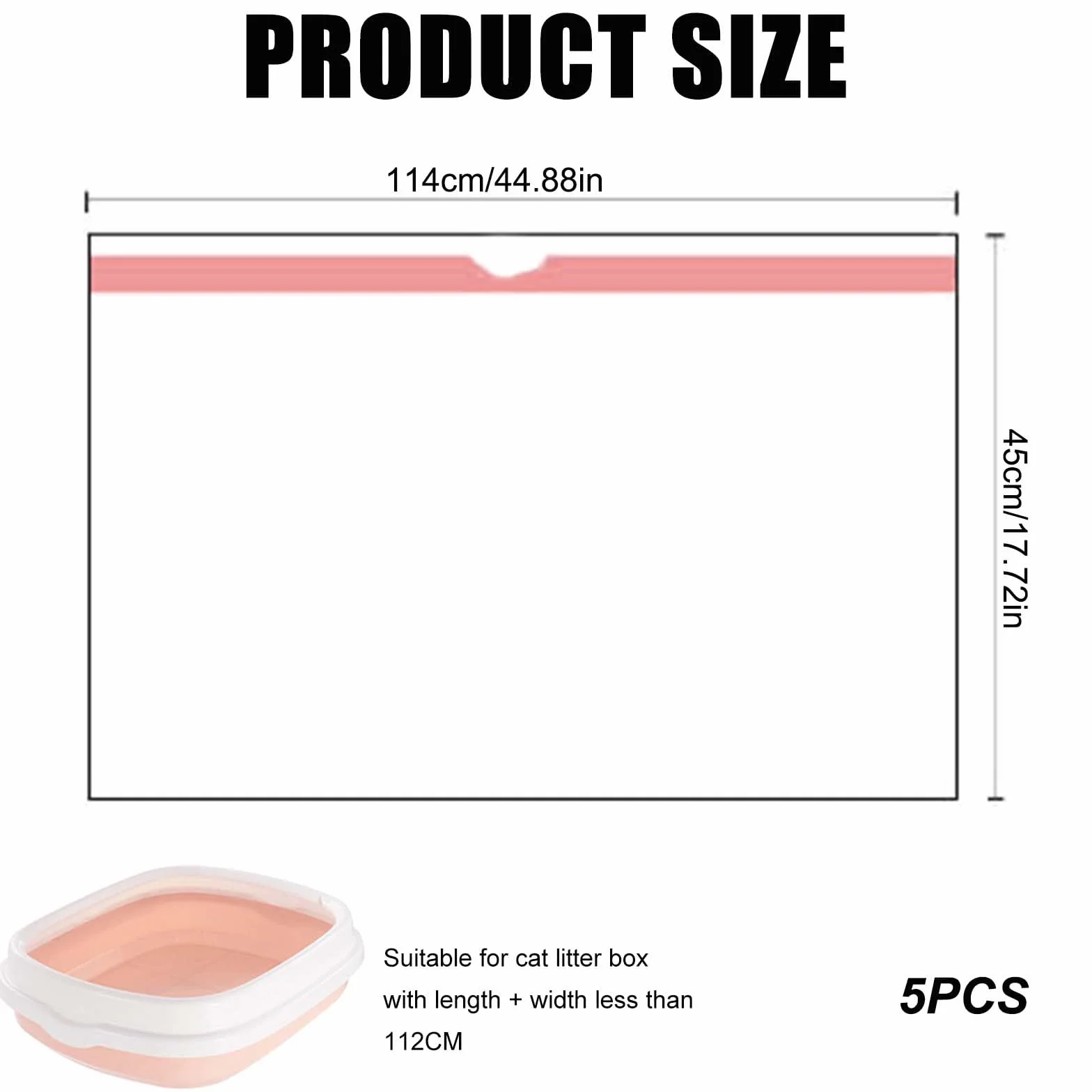 25 pezzi/5 rotoli da 114 x 45 cm, sacchetti per lettiera per gatti con laccetti, sacchetti per lettiera autopulenti, capacità di carico 10 kg, per il trasporto, per la spazzatura, resistente agli