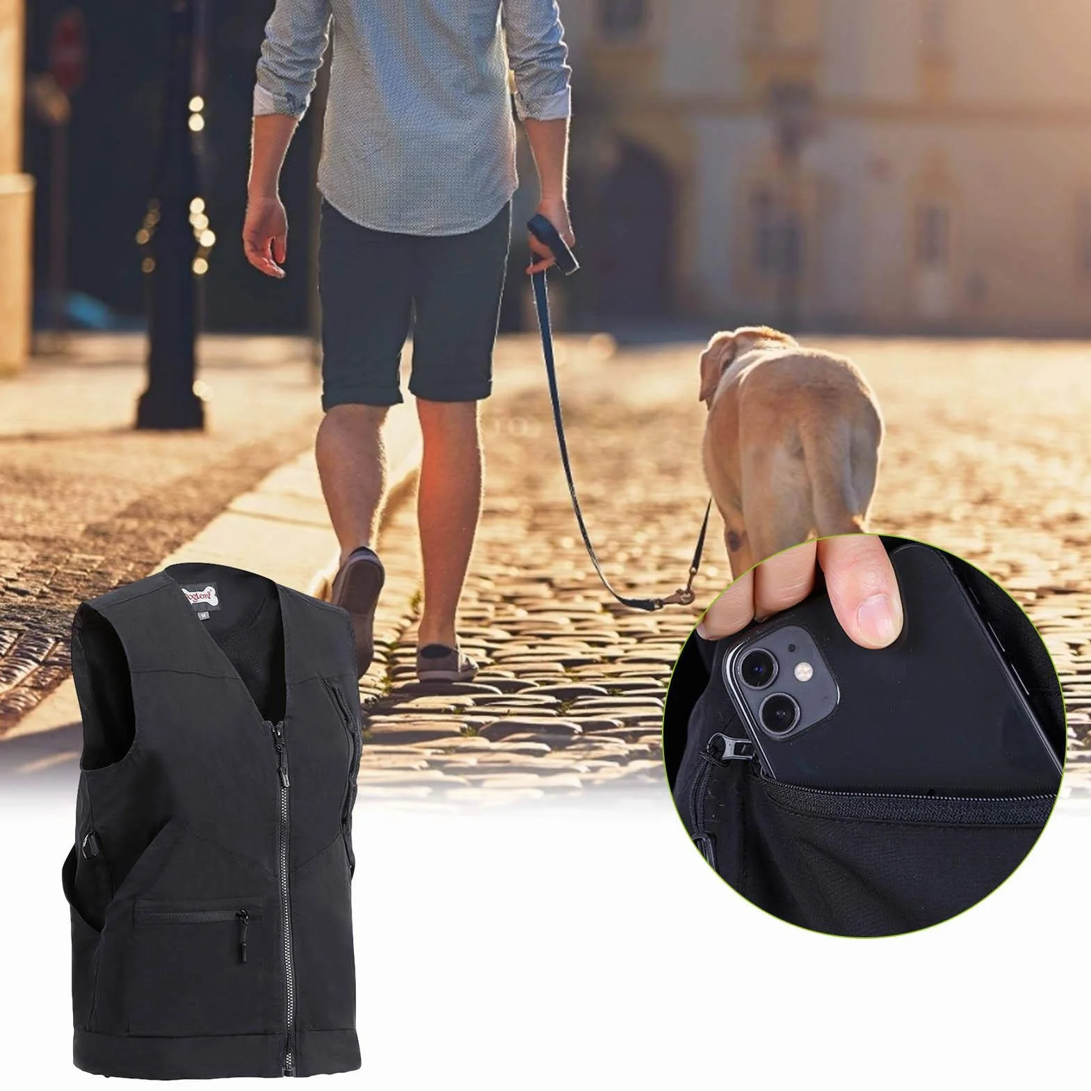 Gilet protettivo per addestramento cani con tasche multiple, giacca per addestratore di animali domestici, per uomo/donna (M)