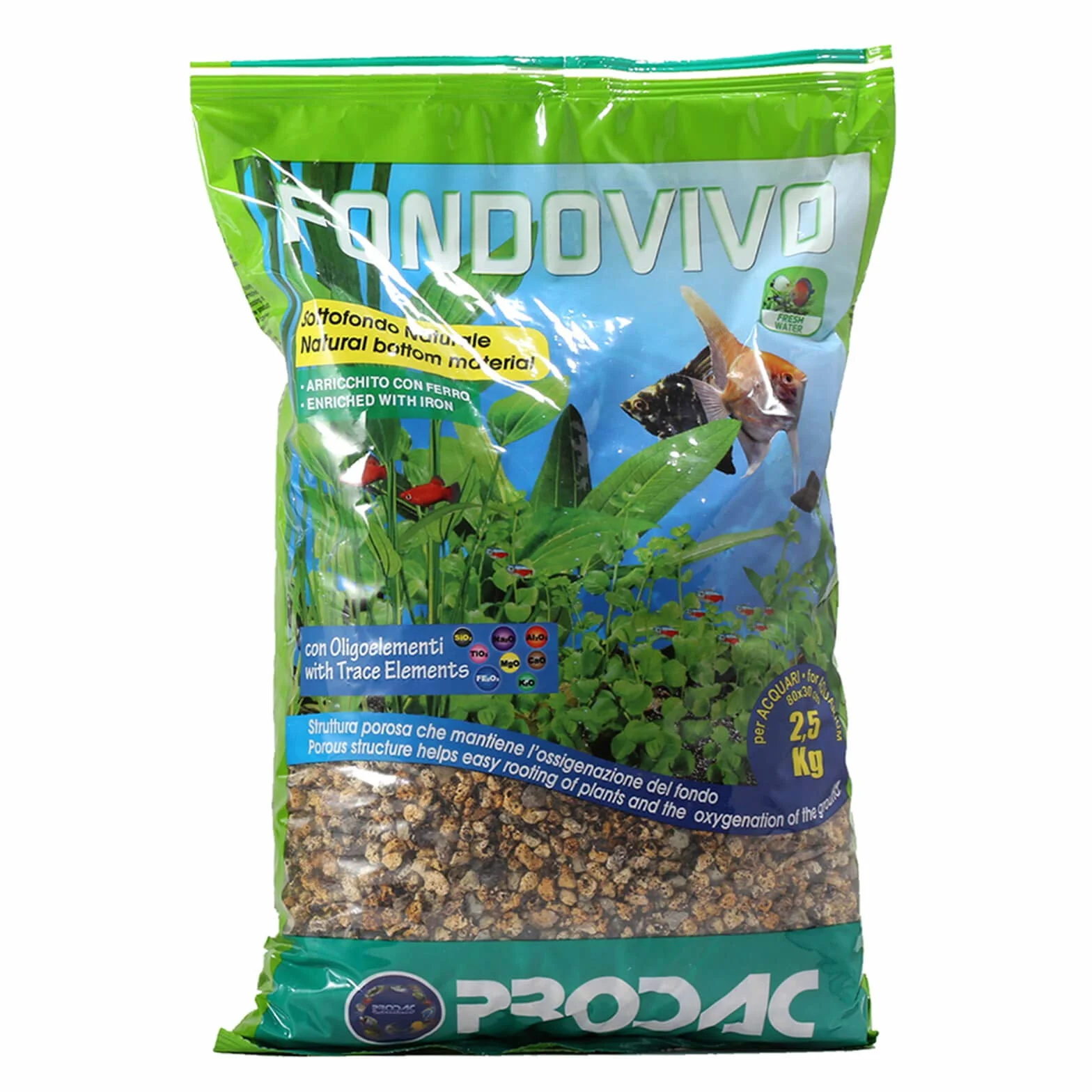 Prodac - Substrato naturale FondoVivo per acquario - 2,5 Kg
