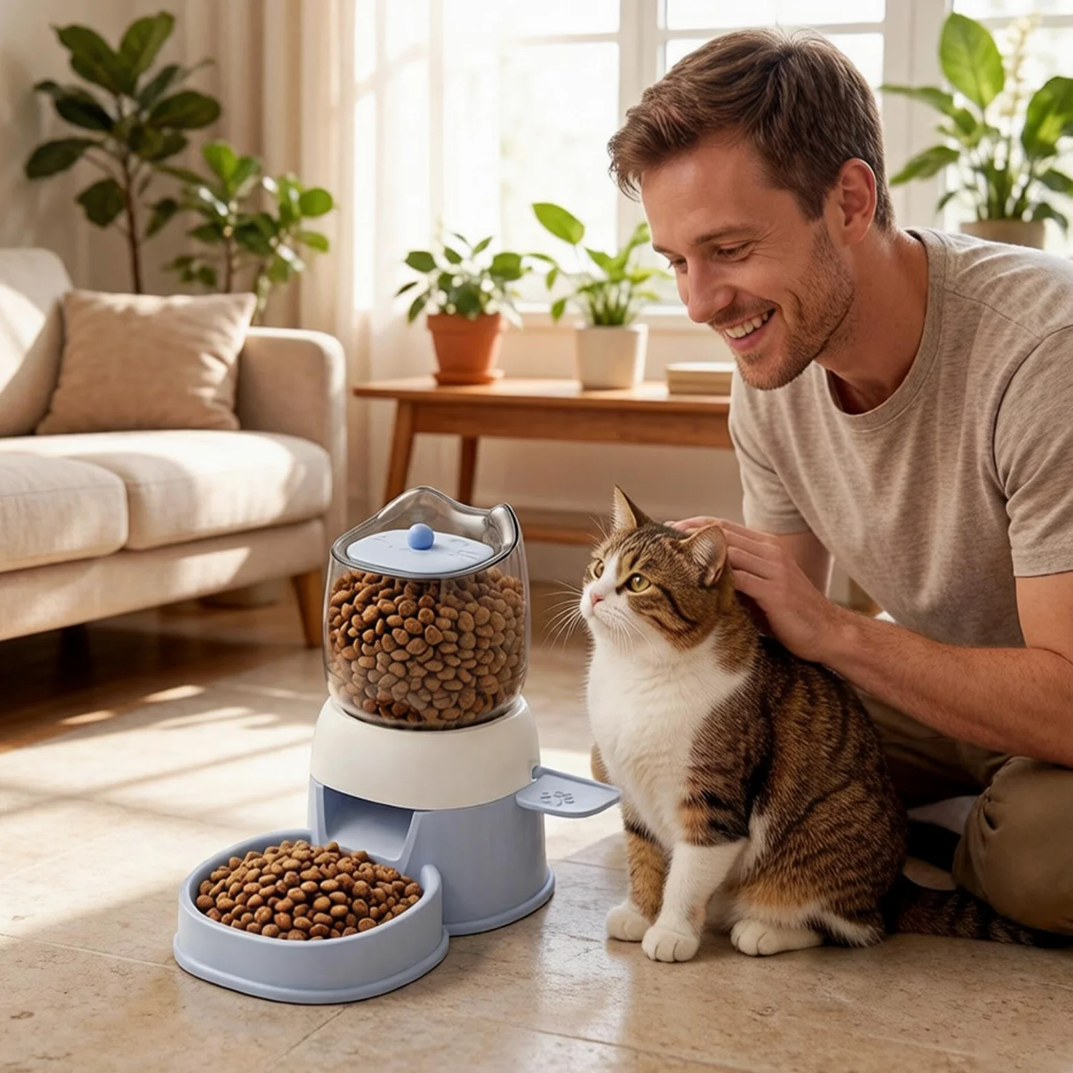 Mangiatoie Automatiche Gatti 2 L, Attivazione a Pedale, Grande Capacità | Dispenser di Cibo Autoalimentante Gatti per Taglie Piccole, Medie e Grandi, Alimentazione, , Calma e Addestramento