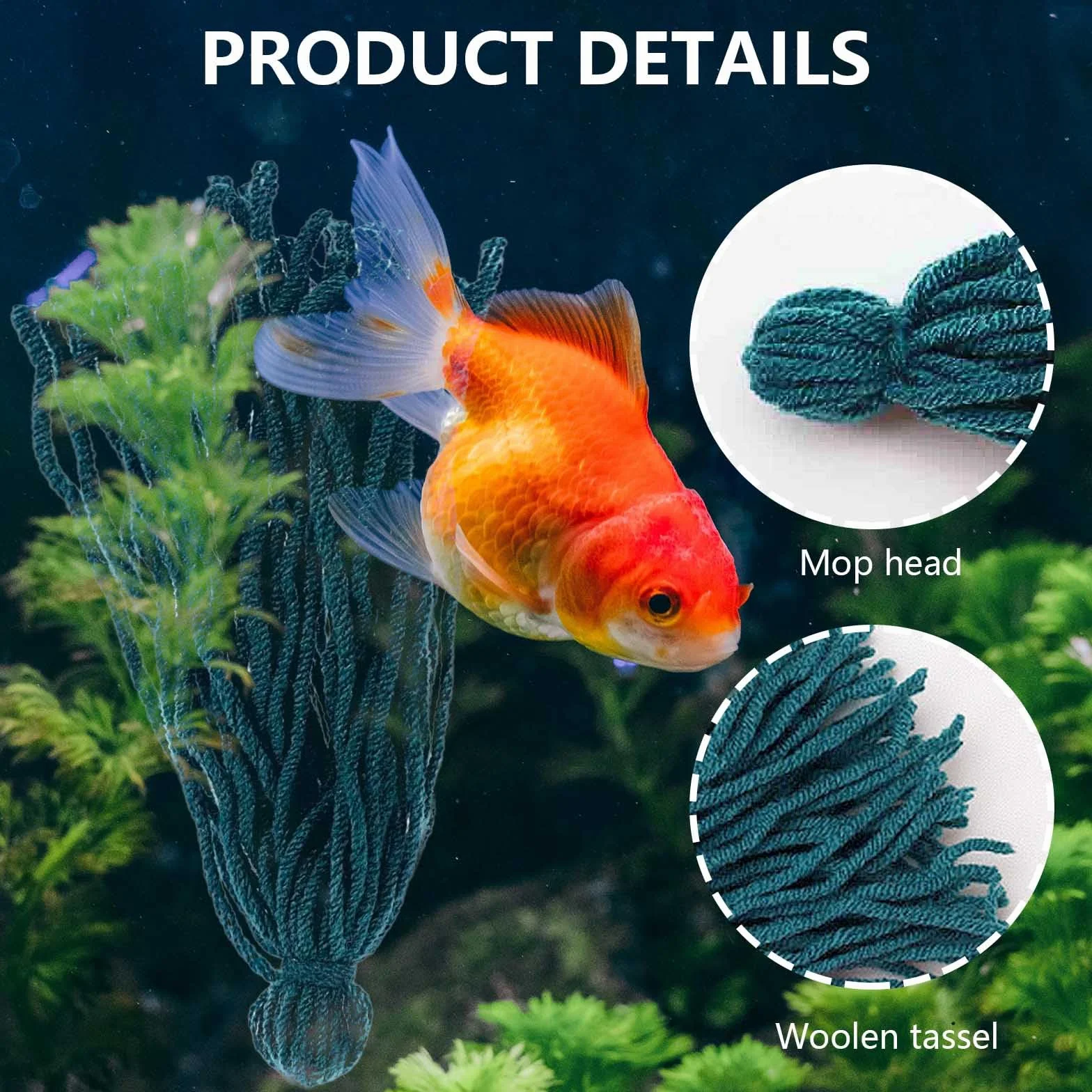 Piante per acquario, mocio per la deposizione delle uova, ideale per attaccare uova di pesce, facile da usare, perfetto per pesci angelo, gamberetti e piccoli pesci, migliora la decorazione