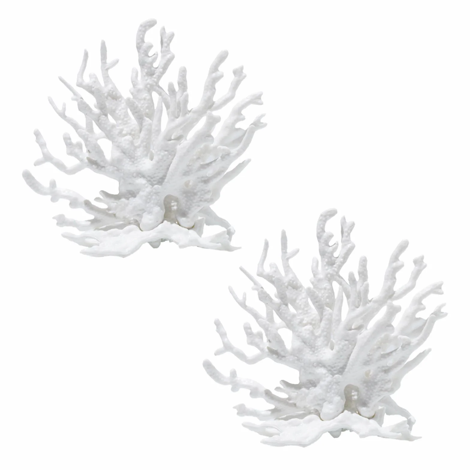 Corallo Artificiale Bianco 2 Pezzi Decorativo per Acquario Paesaggistica