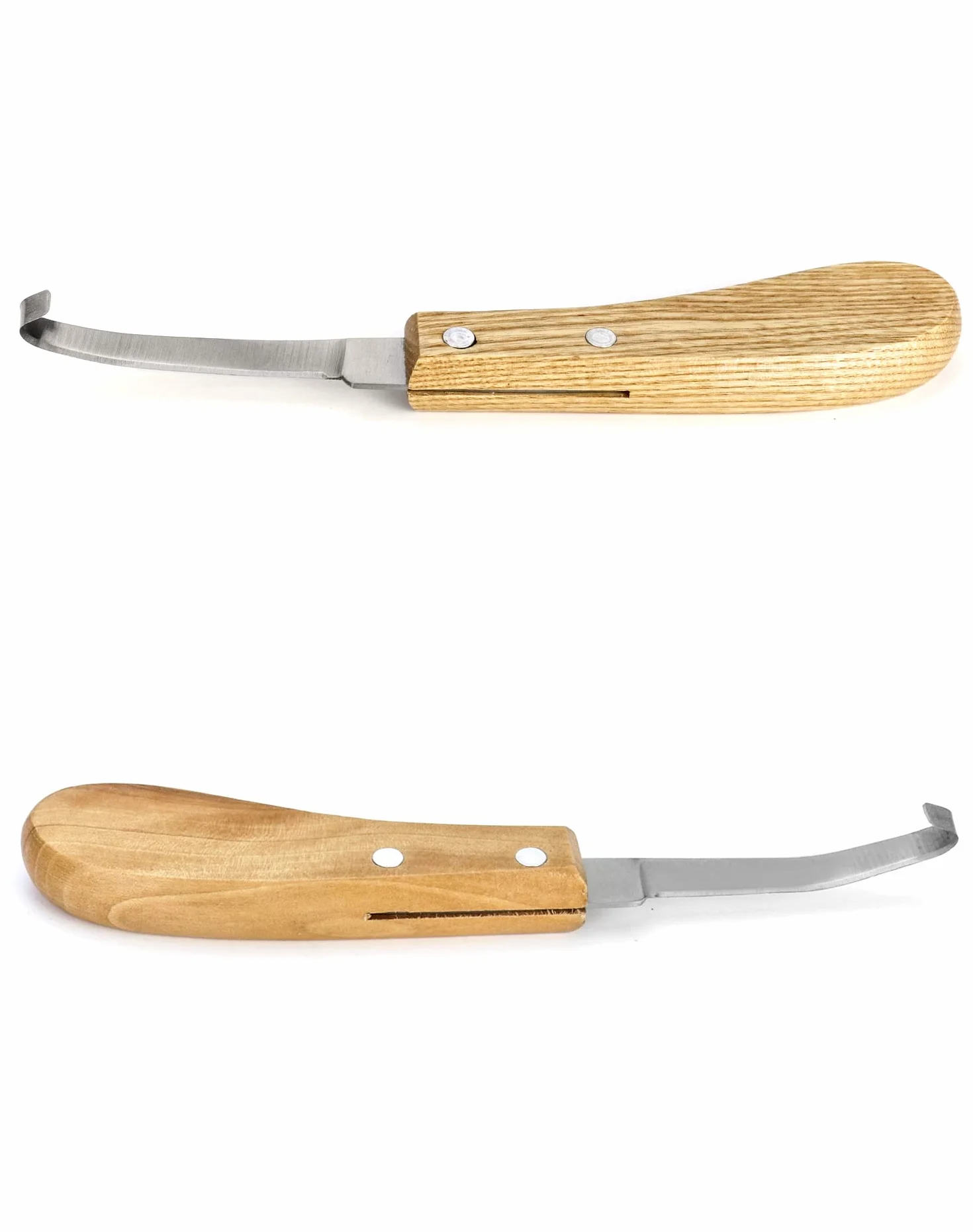 QWORK® 2 Pezzi coltelli per zoccoli, 21.5 cm raschietto per zoccoli destrimani e mancini, coltello per zoccoli con impugnatura ergonomica, per bovini, ovini, cavalli
