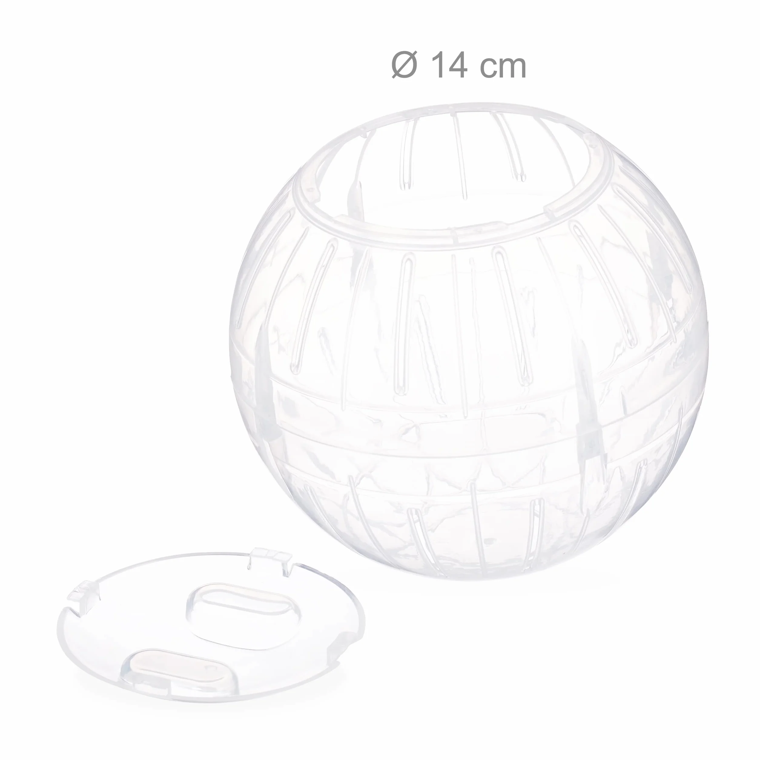 Relaxdays Palla per Criceto, Jogging Ball per Criceti & Roditori, da Esercizio, Giocattolo per Camminare, Plastica, 14 cm, Trasparente