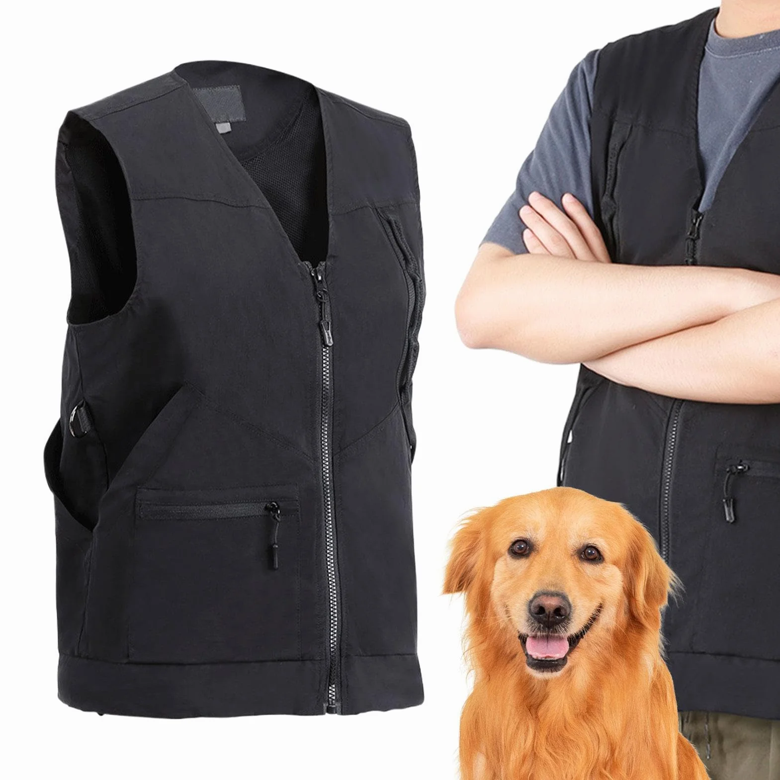 Gilet da addestramento per cani - Giacca da addestramento multifunzionale antigraffio (1 pezzo) | Top pratico per handler professionale, gilet da esterno resistente per agilità e premi