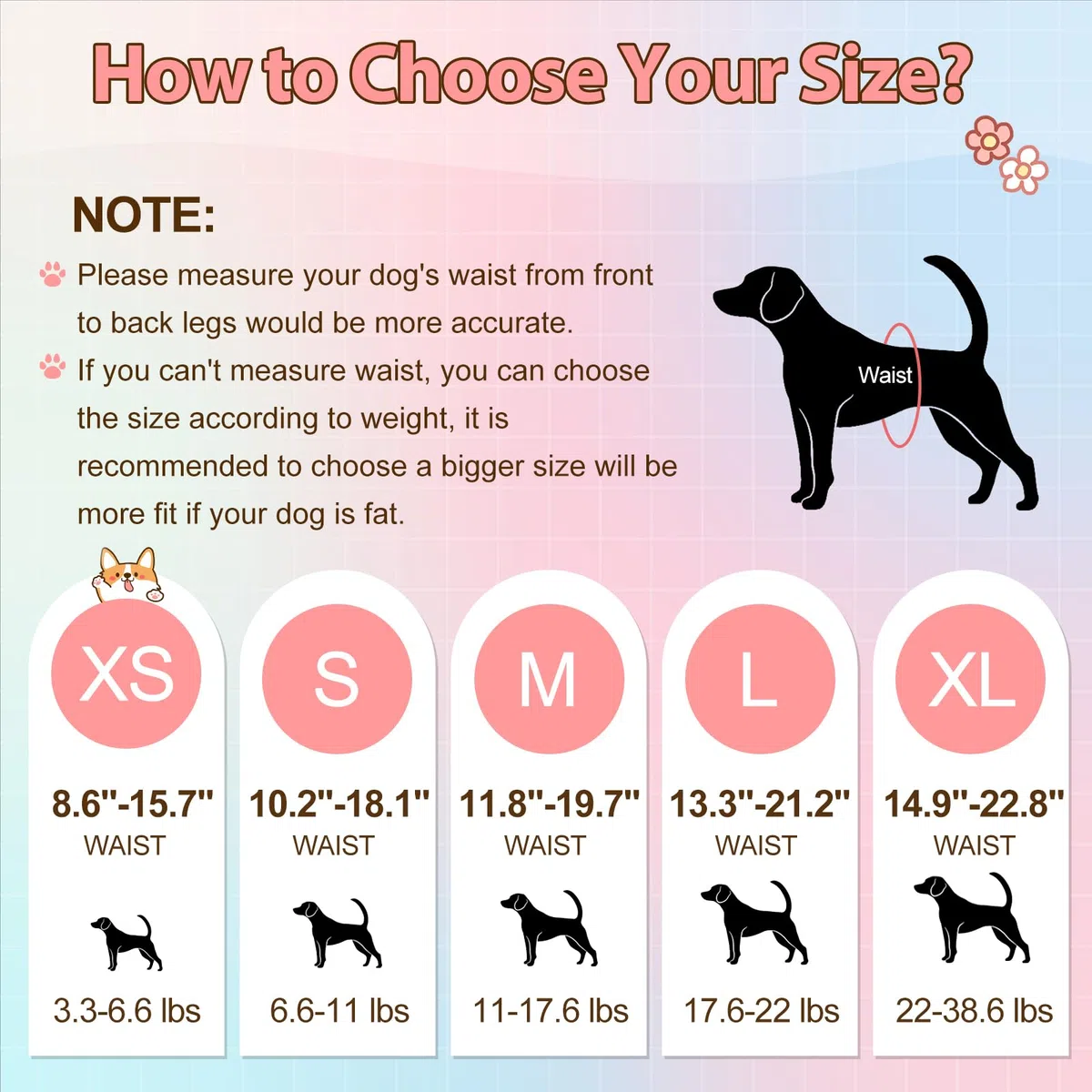Pannolini usa e getta per cani femminili, elastici in vita completamente avvolti, super assorbenti a prova di perdite, pannolini per cuccioli femminili per cagnolini nel periodo di calore, minzione