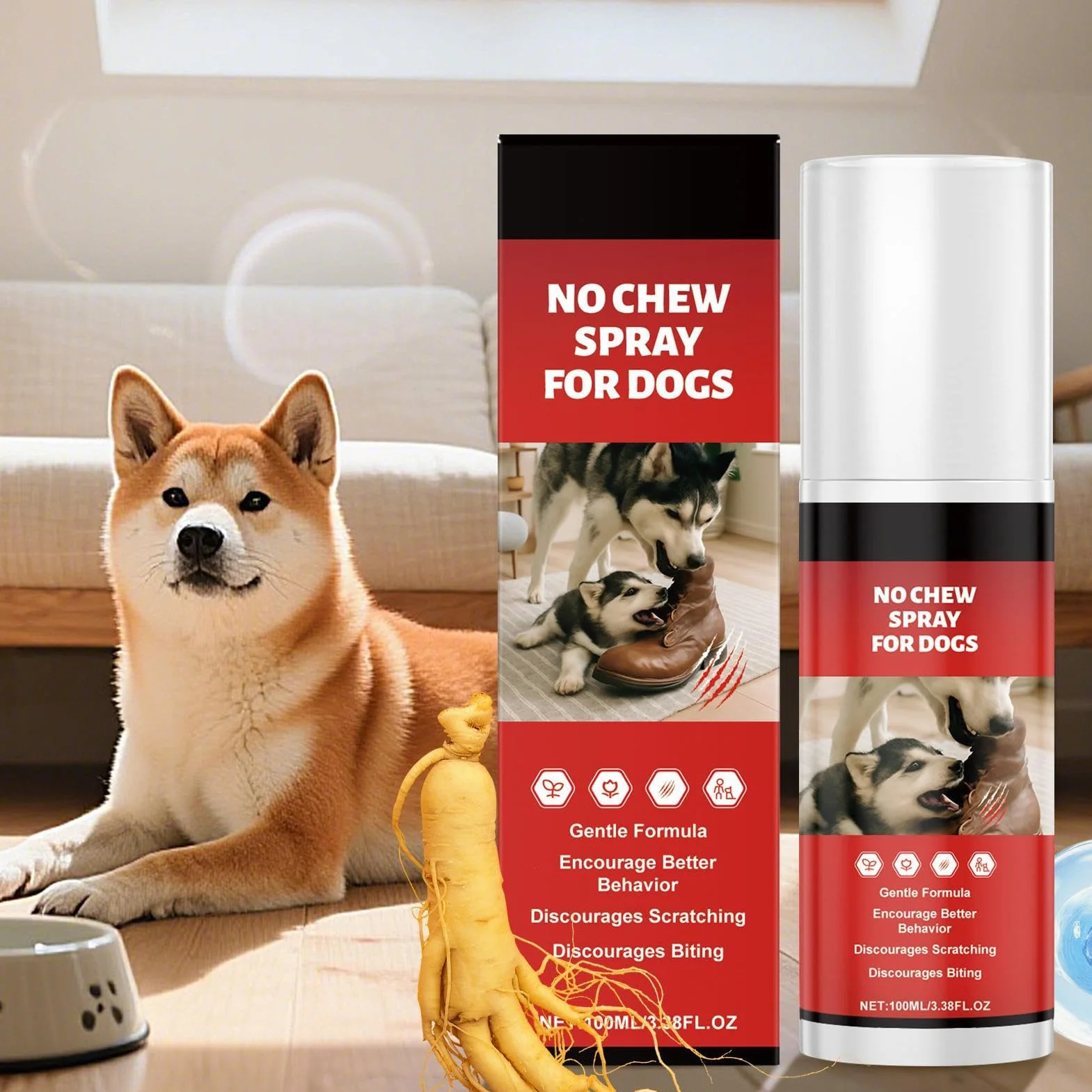 Generico Spray Anti Morso per Cani,100ml Spray Masticazione Immediato | Formula Delicata dal Sapore Amaro Naturale per Gatti e Coniglietti