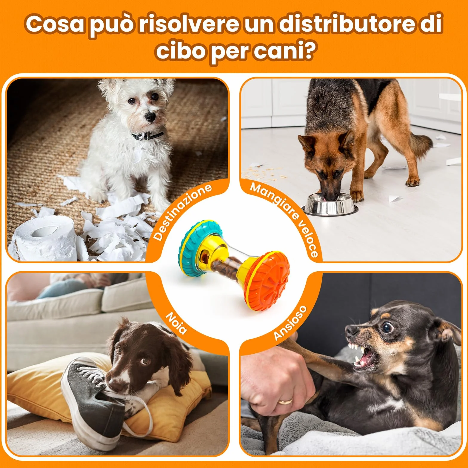 MateeyLife Giochi per Cani Interattivi - Giocattoli Mentalmente Stimolanti con Slow Feeder, Puzzle Anti Noia per Attivazione Mentale Cuccioli/Adulti
